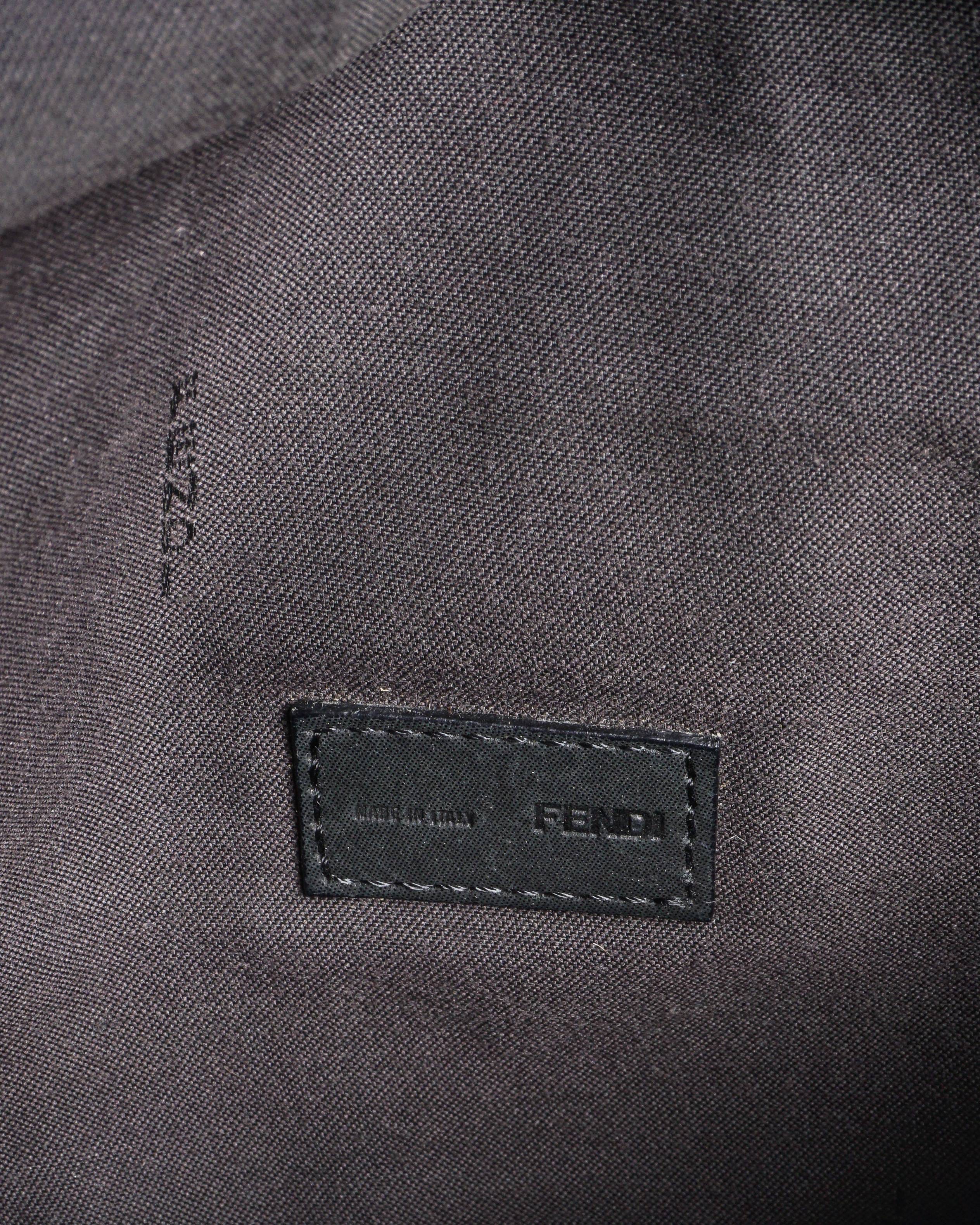 Fendi Black Nubuck FF Flap Crossbody Bag