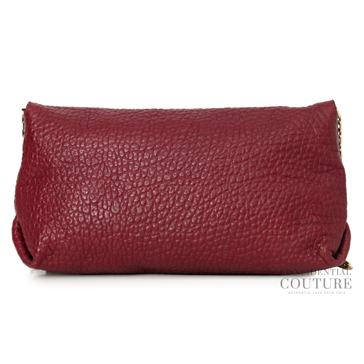 Burberry Wine Grained Leather Mildenhall Shoulder Bag