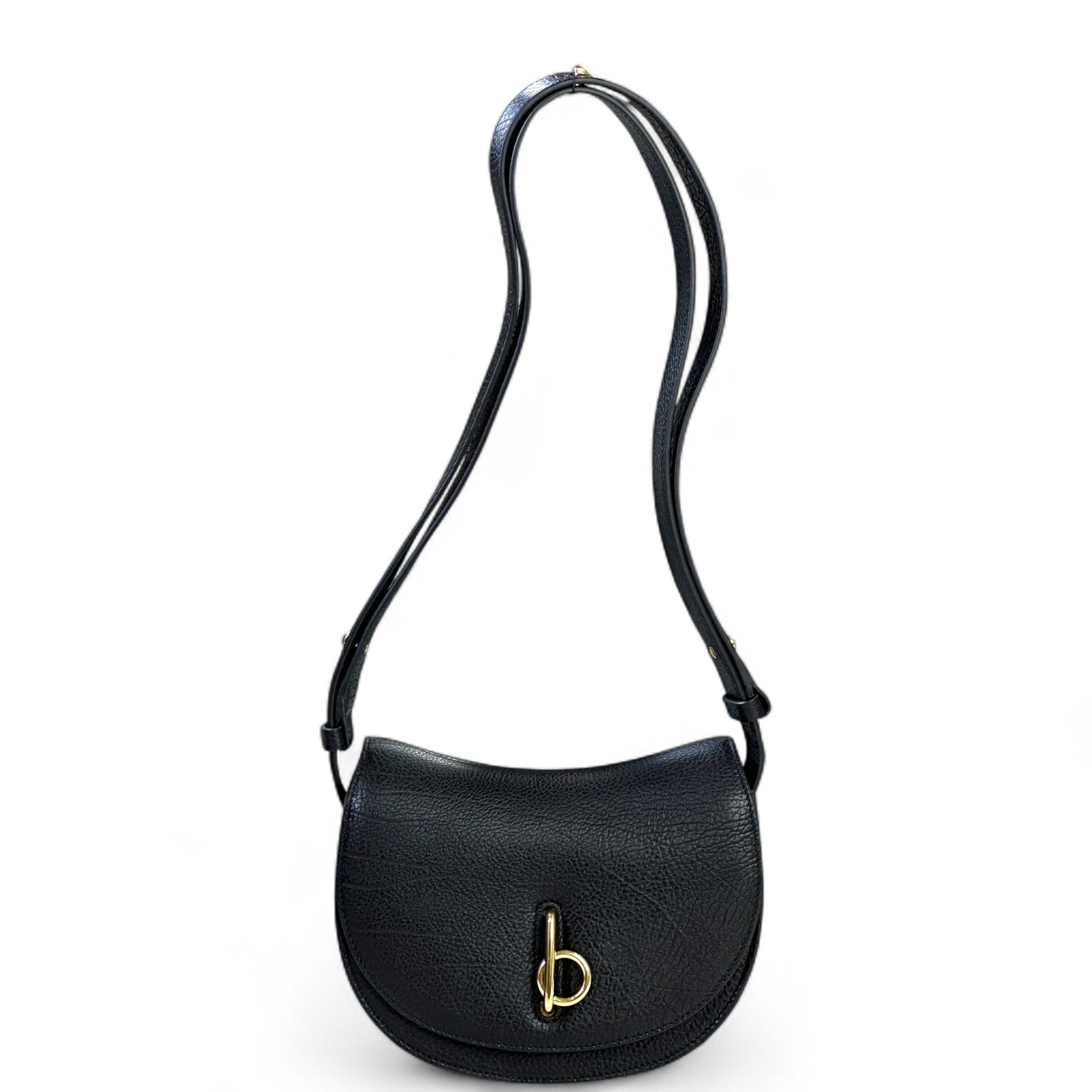 Burberry Rocking Horse Shoulder Bag Small Black Leather