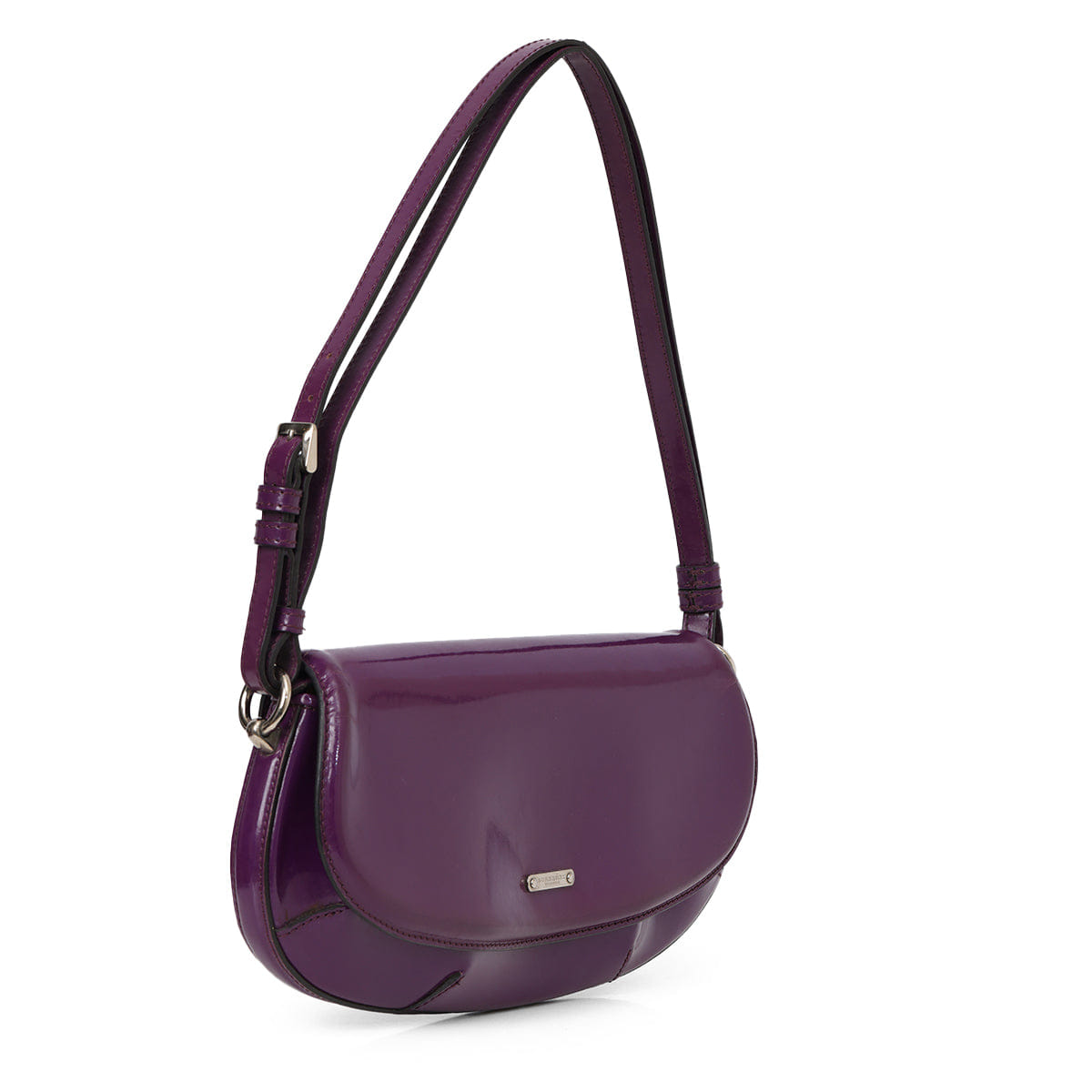 Burberry Purple Patent Leather Lilford Shoulder Bag