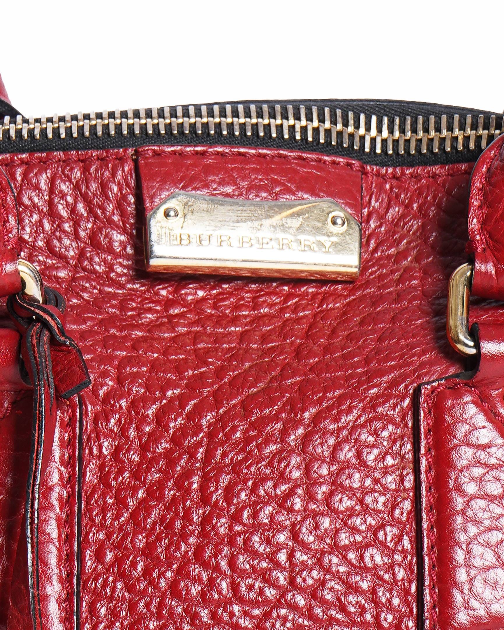 Burberry heritage grain leather small bowling bag