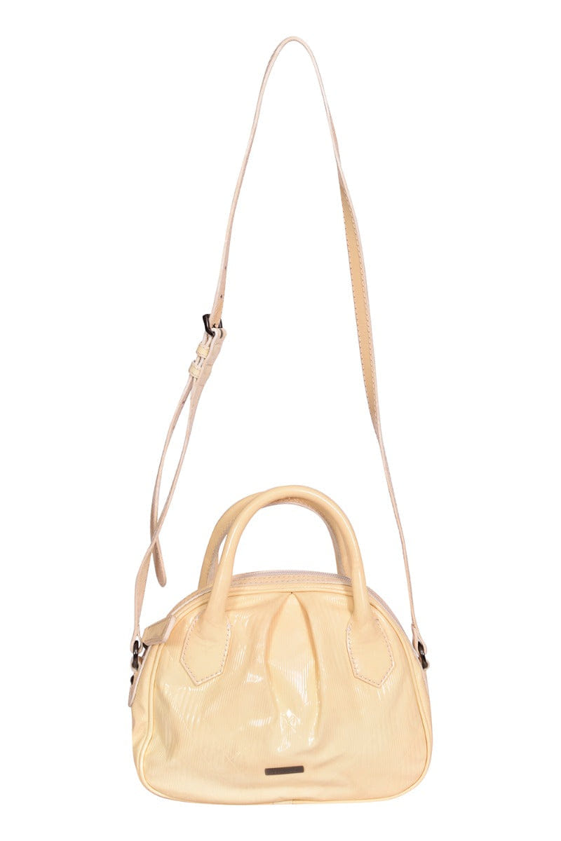 Burberry Patent Leather Nova Checks Embossed Shoulder Bag