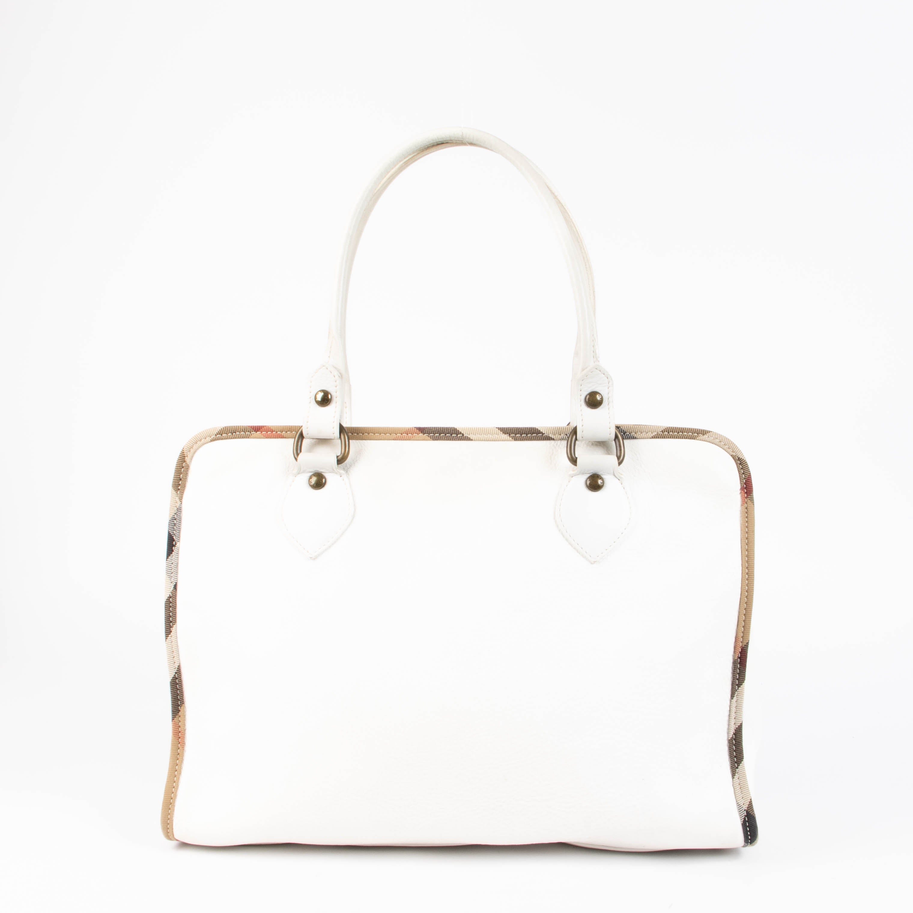 Burberry White Leather Shoulder Bag