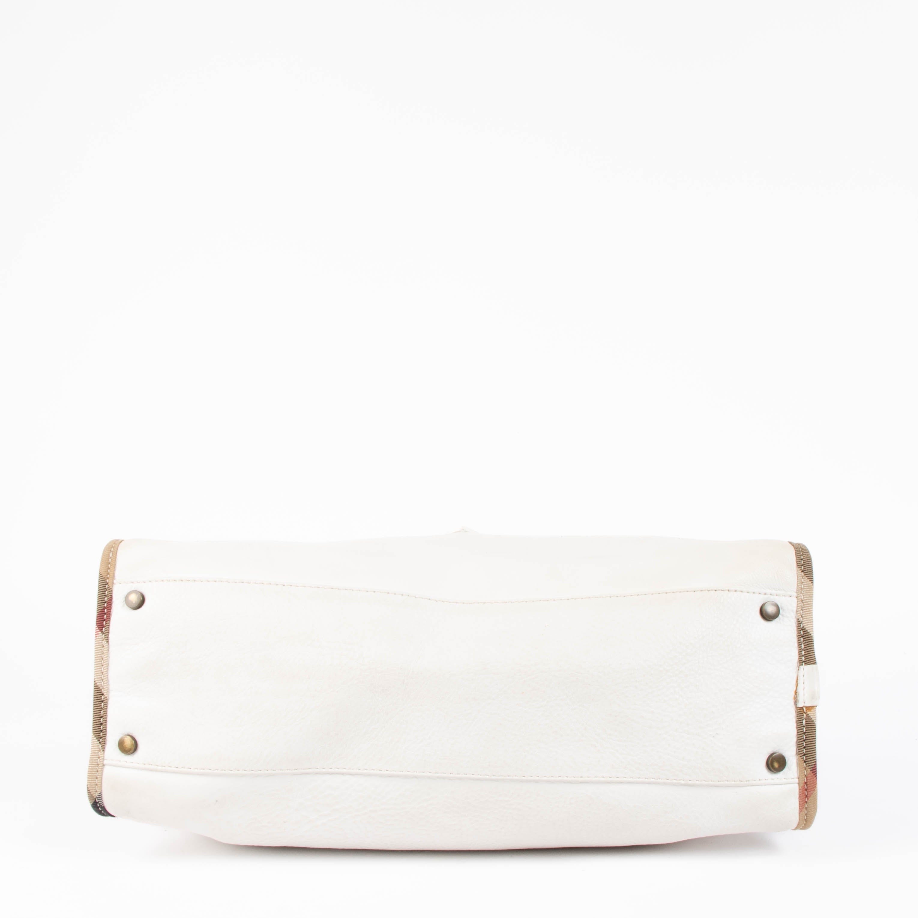 Burberry White Leather Shoulder Bag