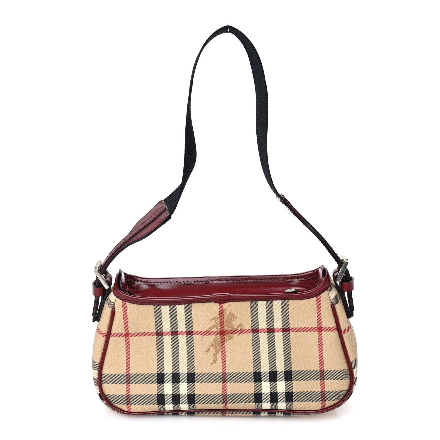 Burberry Haymarket Check Shoulder Bag Military Red