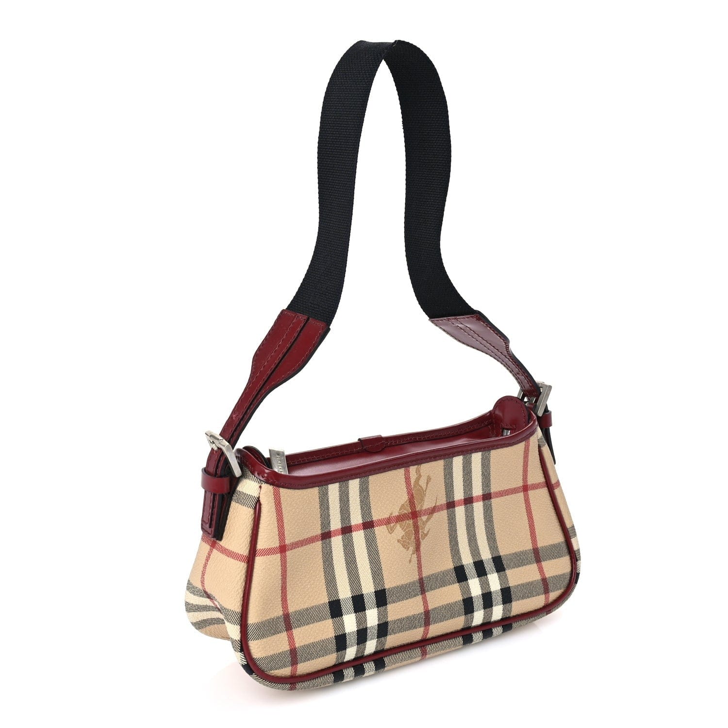 Burberry Haymarket Check Shoulder Bag Military Red