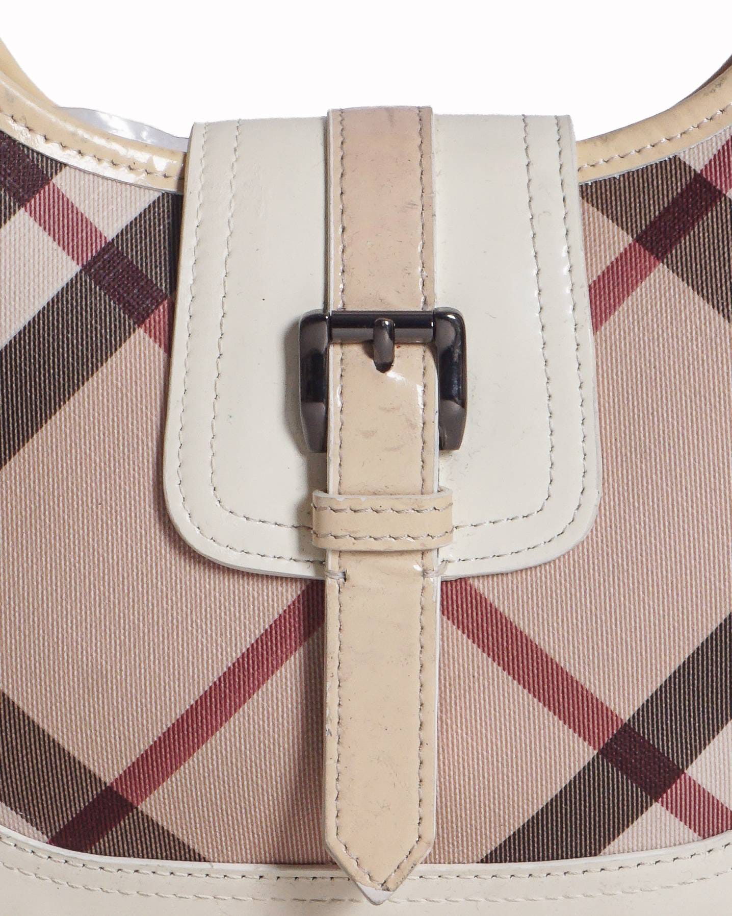 Burberry Vintage Nova Check Buckle Hobo Shoulder Bag