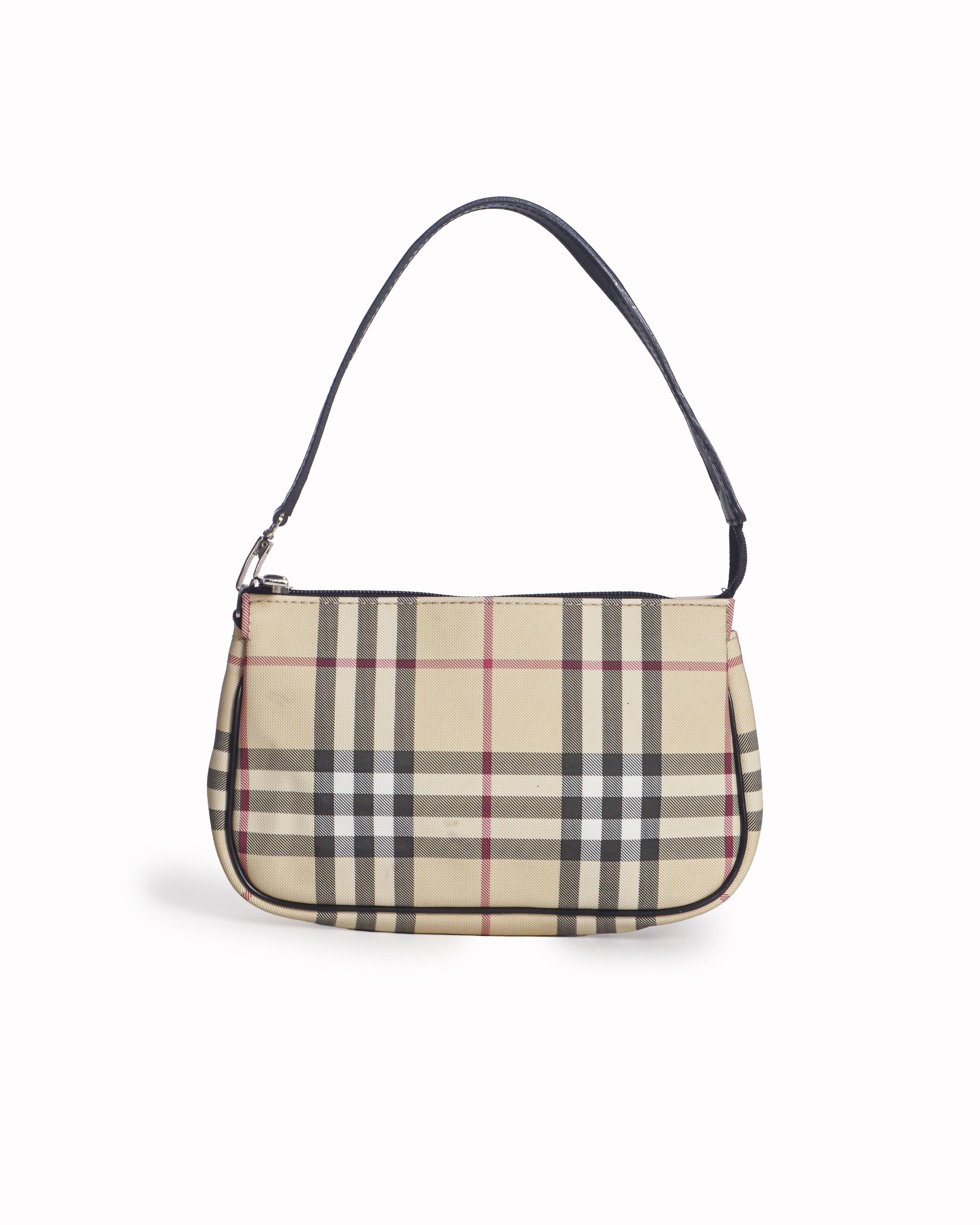 Burberry Vintage Nova Check Canvas Pochette Shoulder Bag