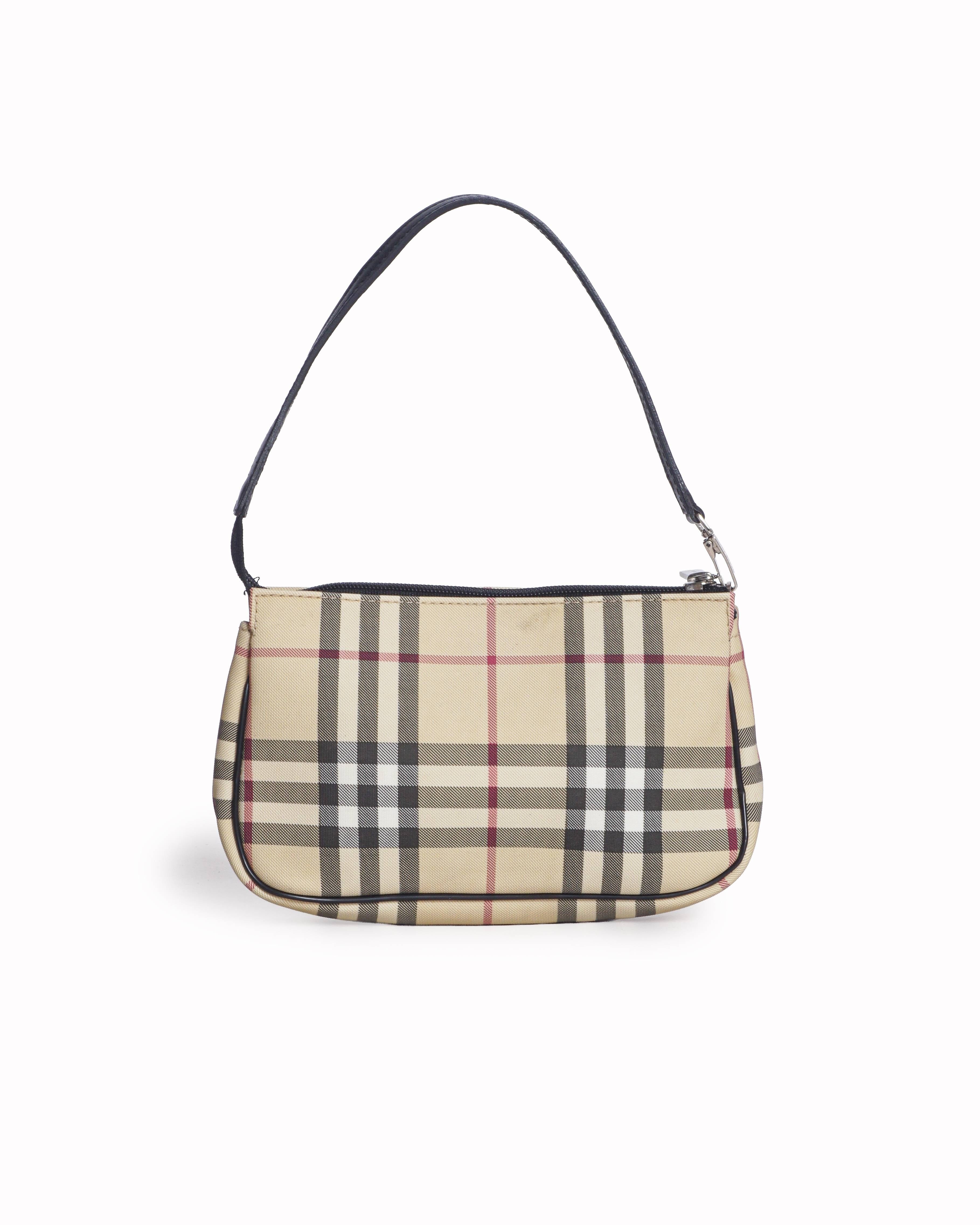 Burberry Vintage Nova Check Canvas Pochette Shoulder Bag
