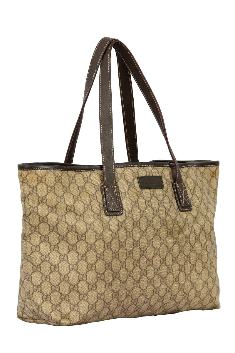 Supreme Guccigg Supreme Canvas And Leather Tote Bag