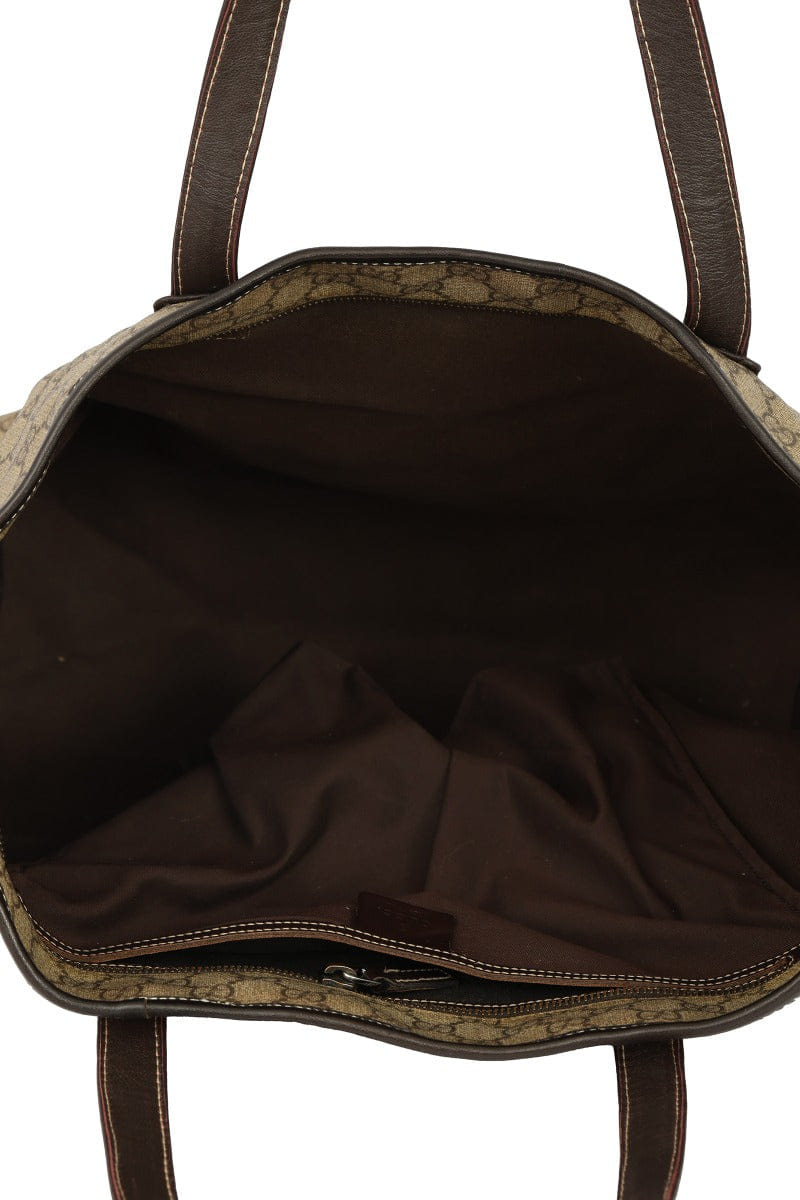 Supreme Guccigg Supreme Canvas And Leather Tote Bag