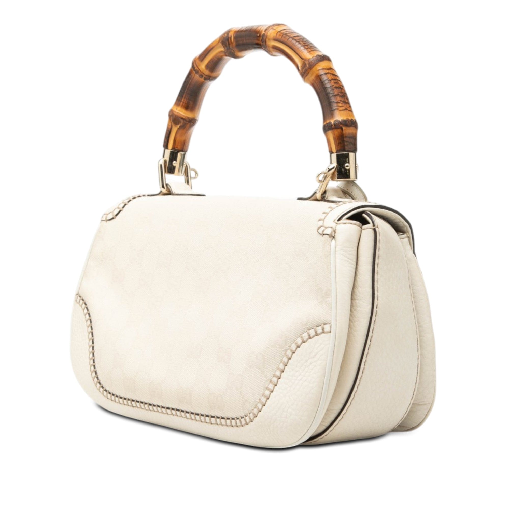 Gucci Medium GG Canvas New Bamboo Satchel