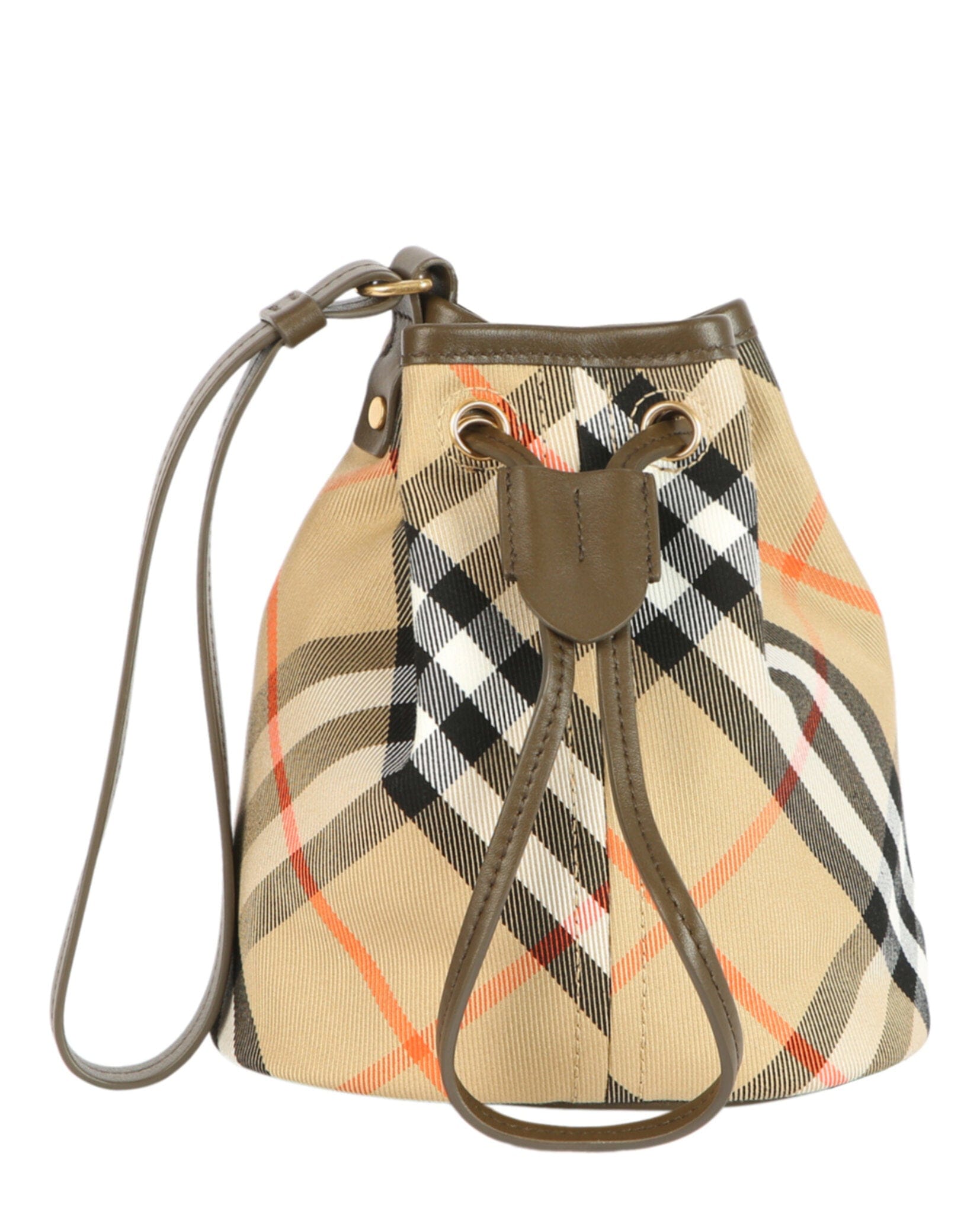 Burberry Womens Check Drawstring Pouch