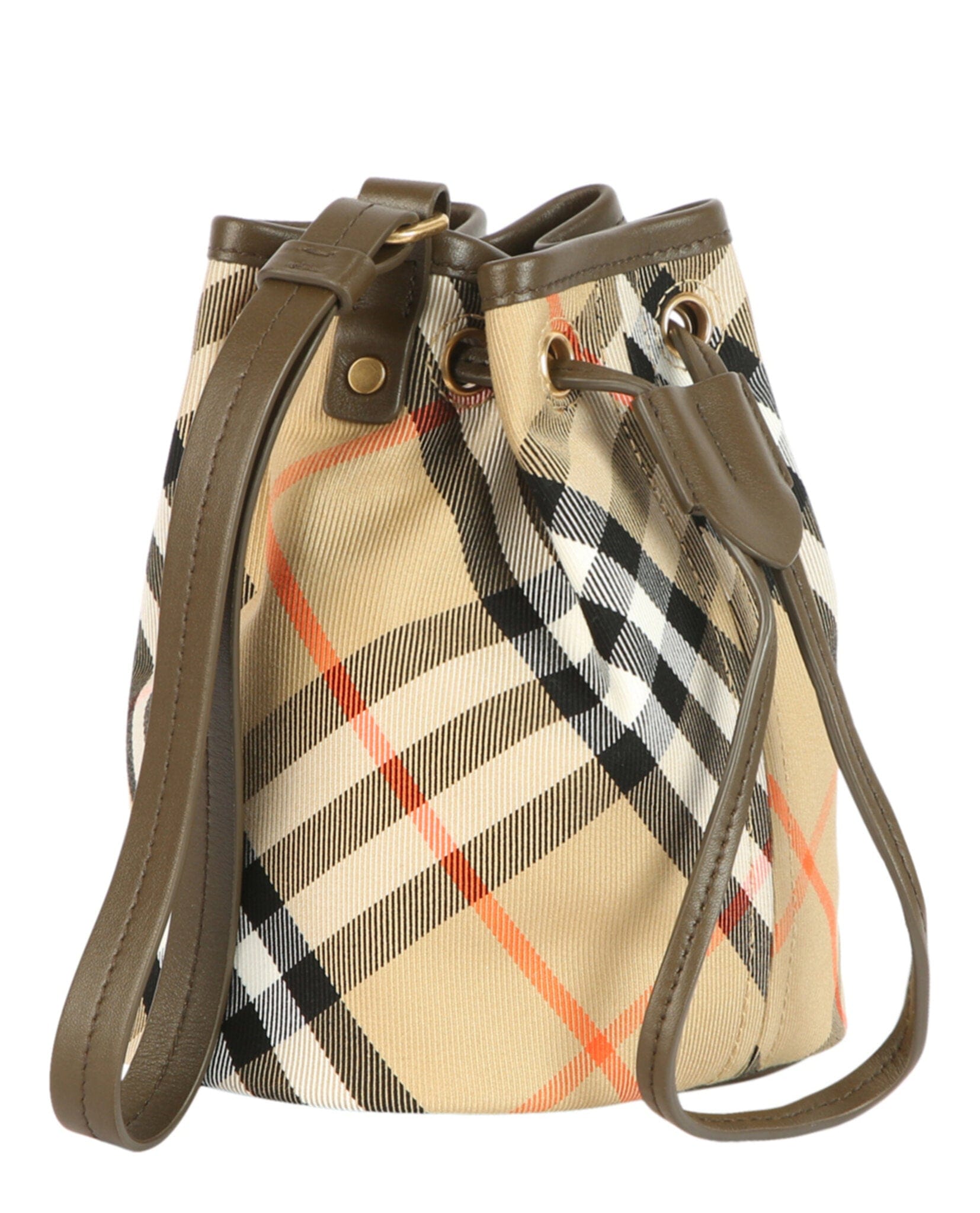 Burberry Womens Check Drawstring Pouch