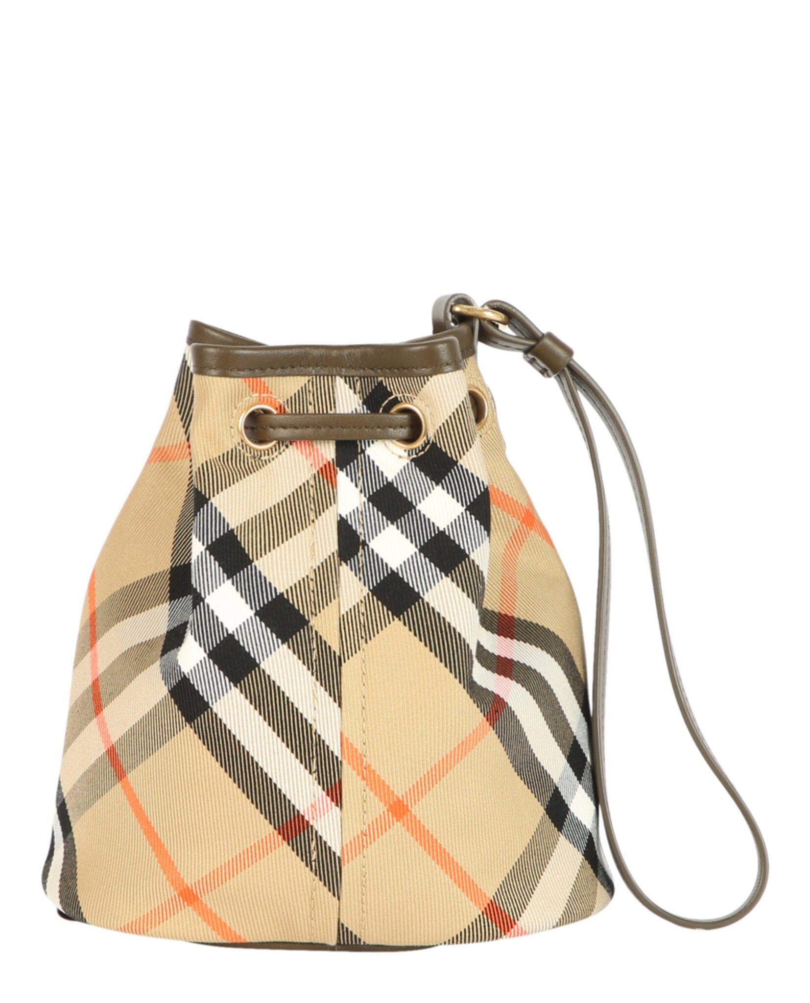 Burberry Womens Check Drawstring Pouch