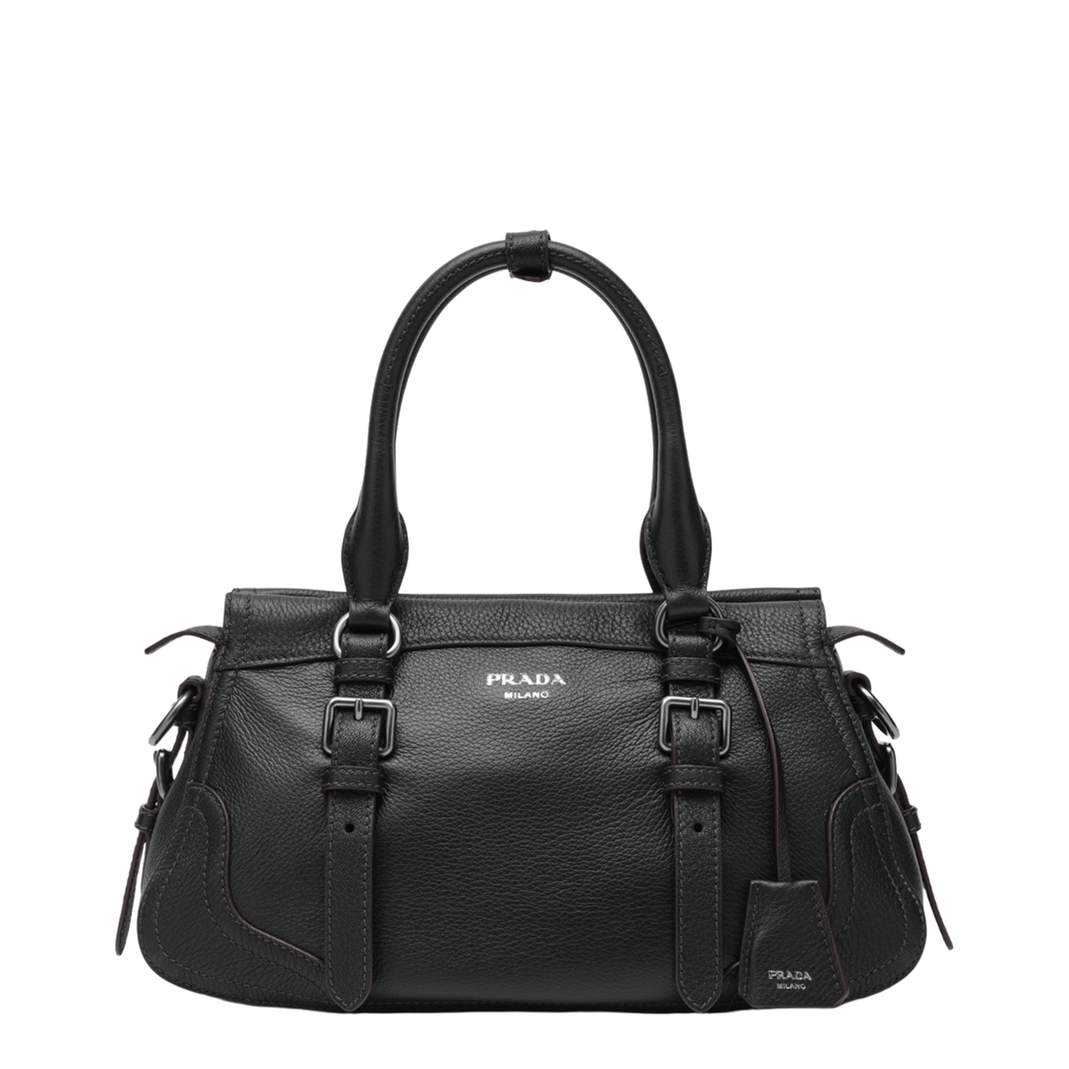 Prada Large Leather Tote Bags - Black