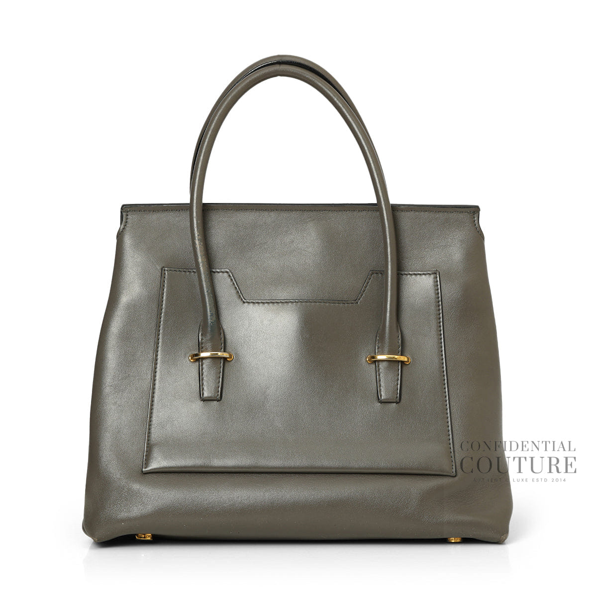 TOM FORD Grey Small Icon Leather Tote