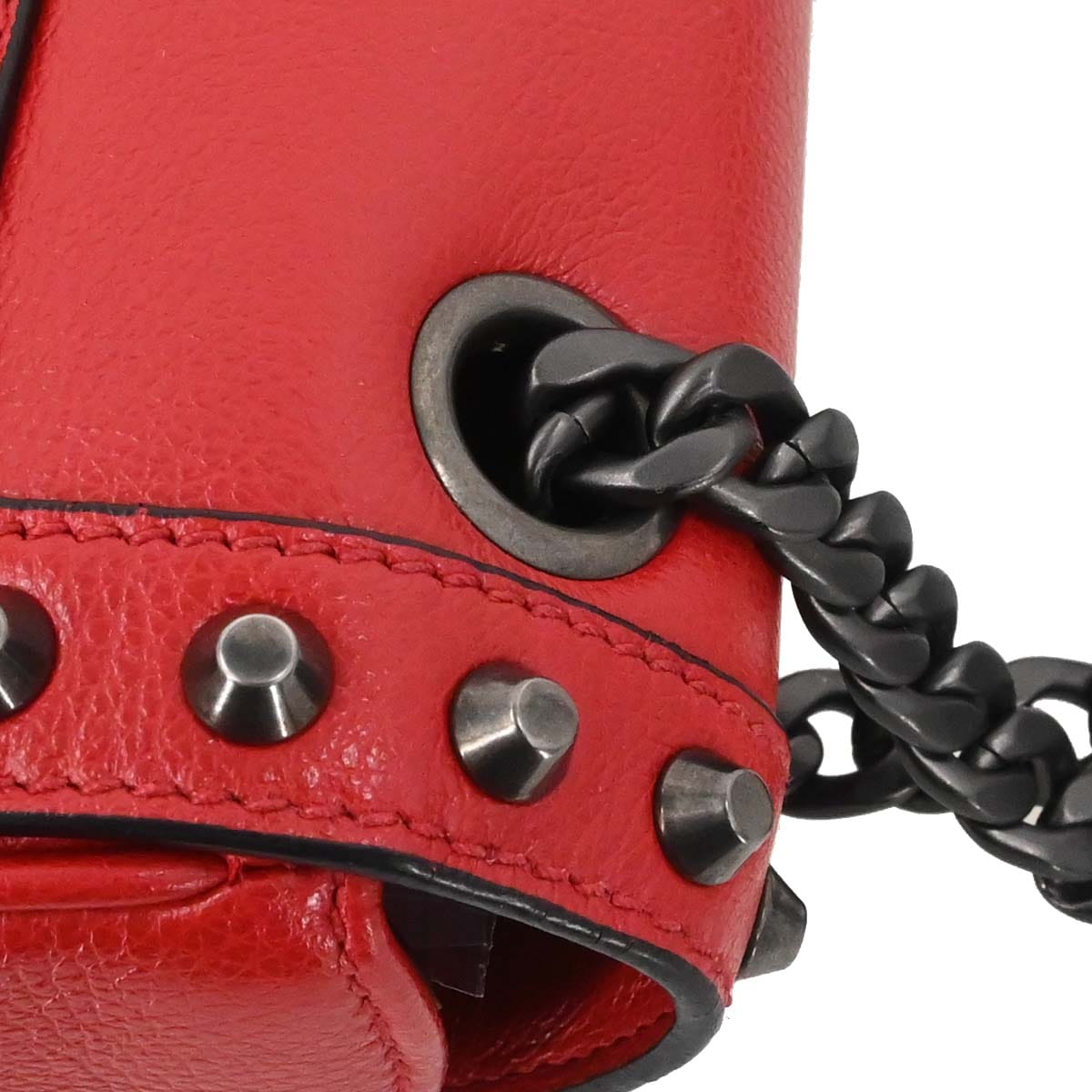 Prada Red Leather Chain Shoulder Bag