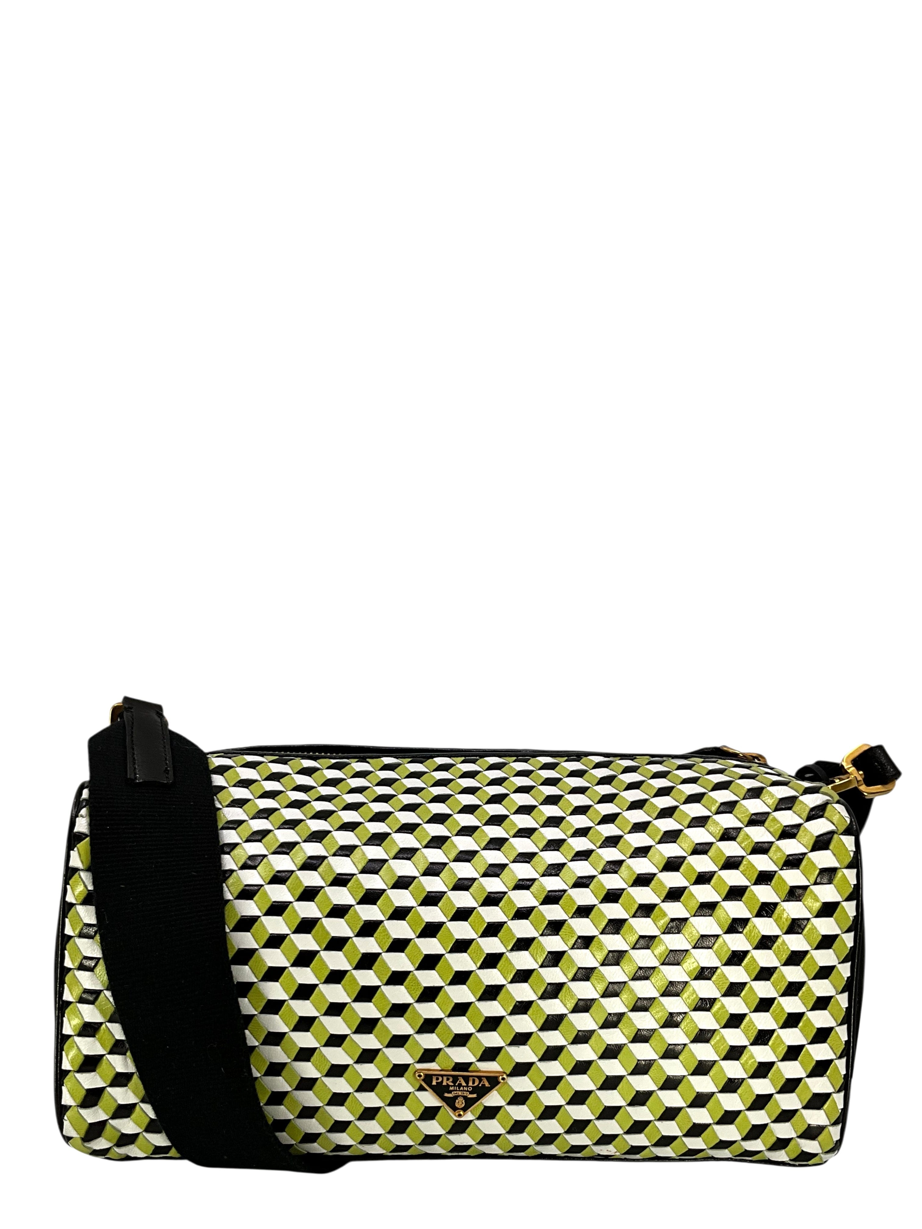 Prada Perspective Cubes Leather Bag