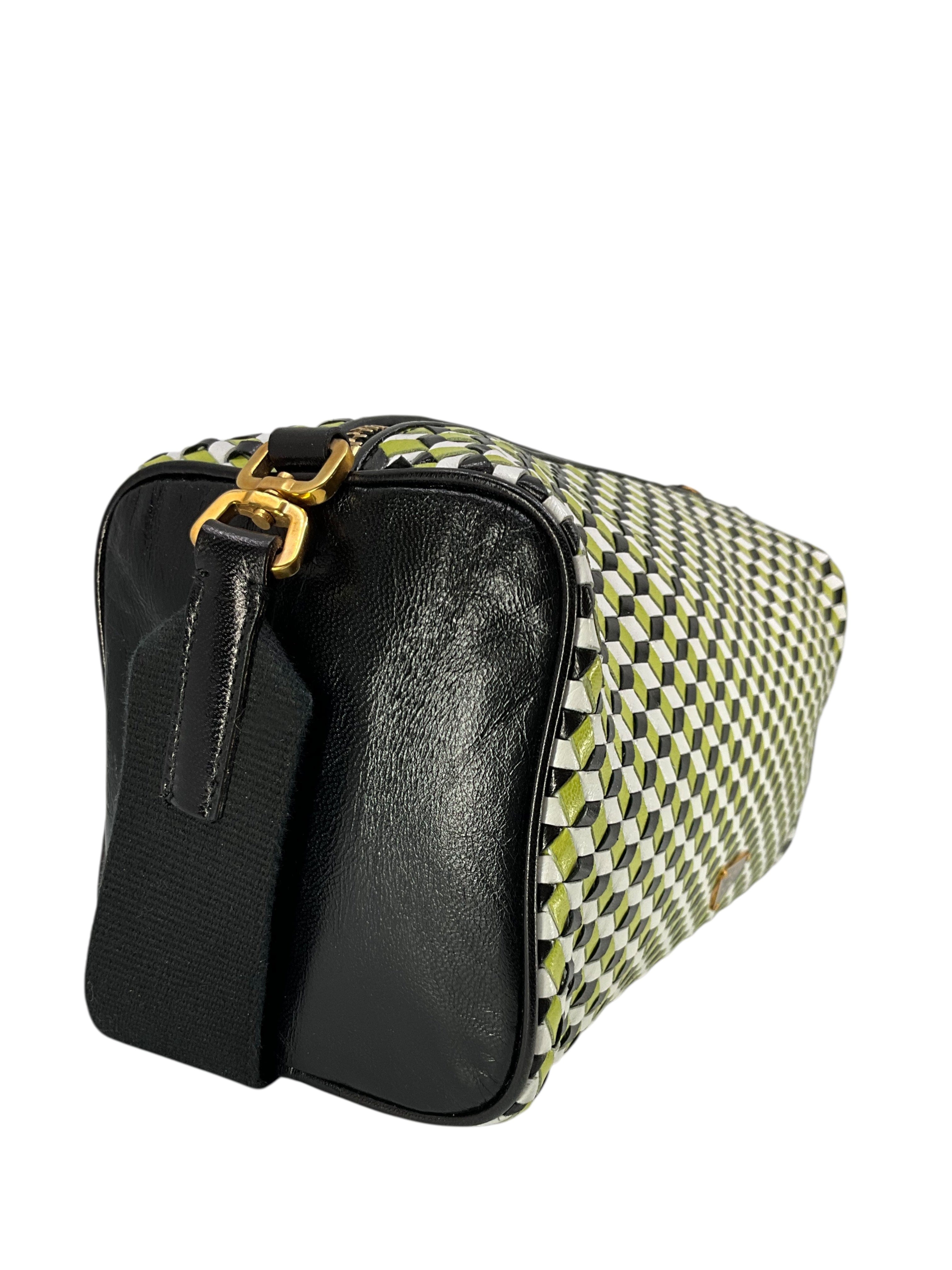 Prada Perspective Cubes Leather Bag