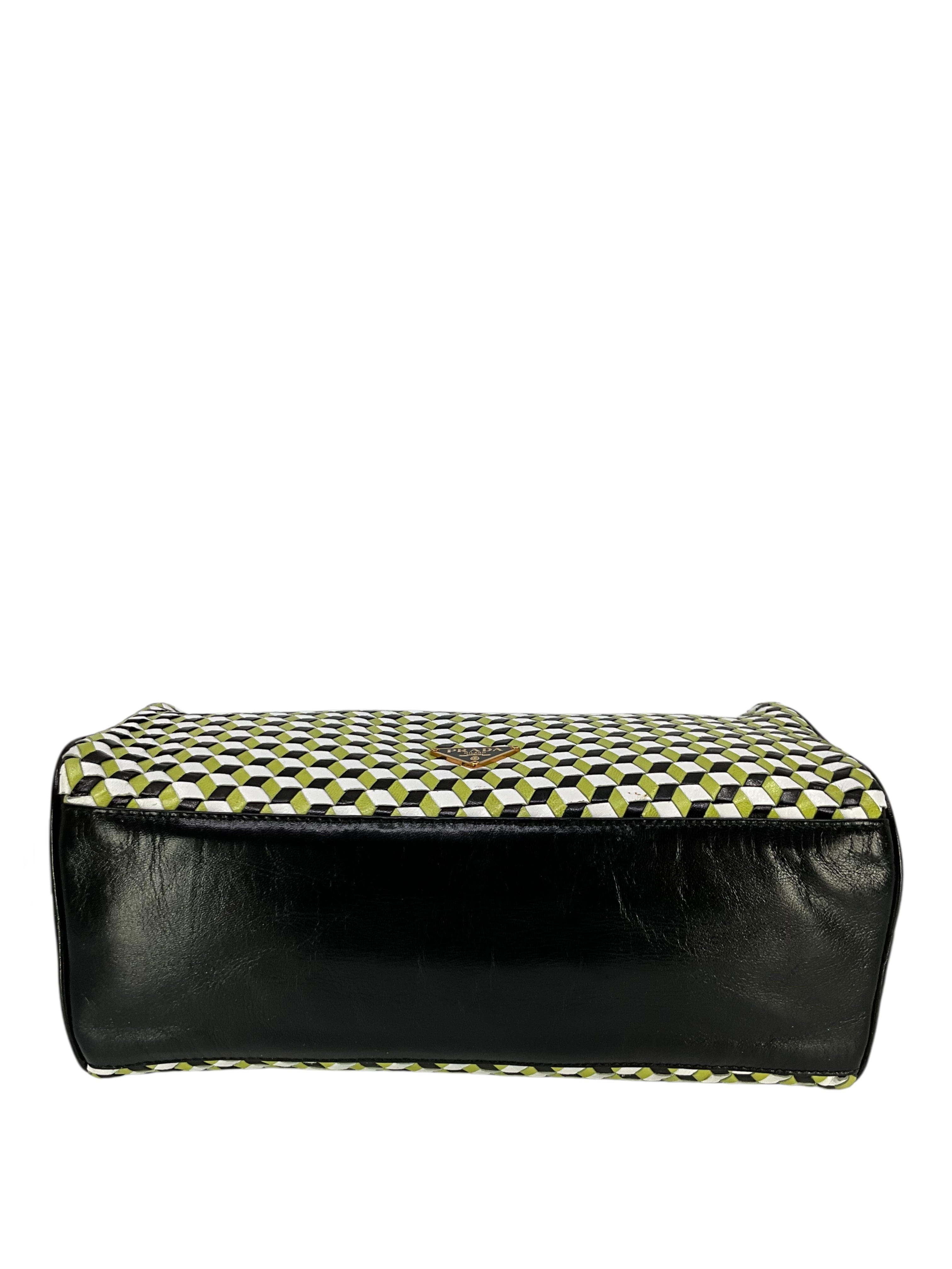 Prada Perspective Cubes Leather Bag
