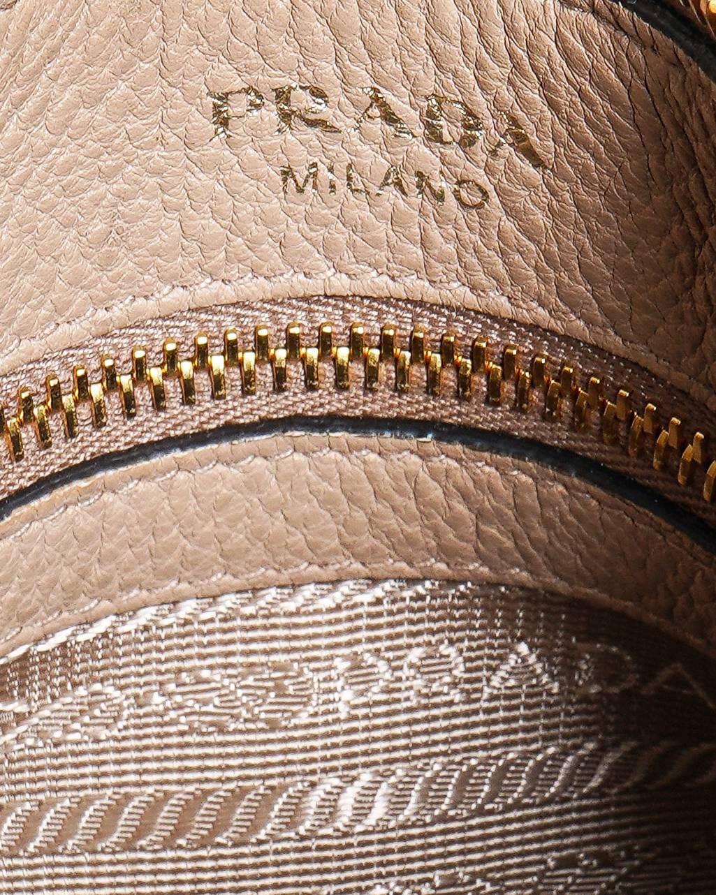 Prada Beige Vitello Phenix leather shoulder bag