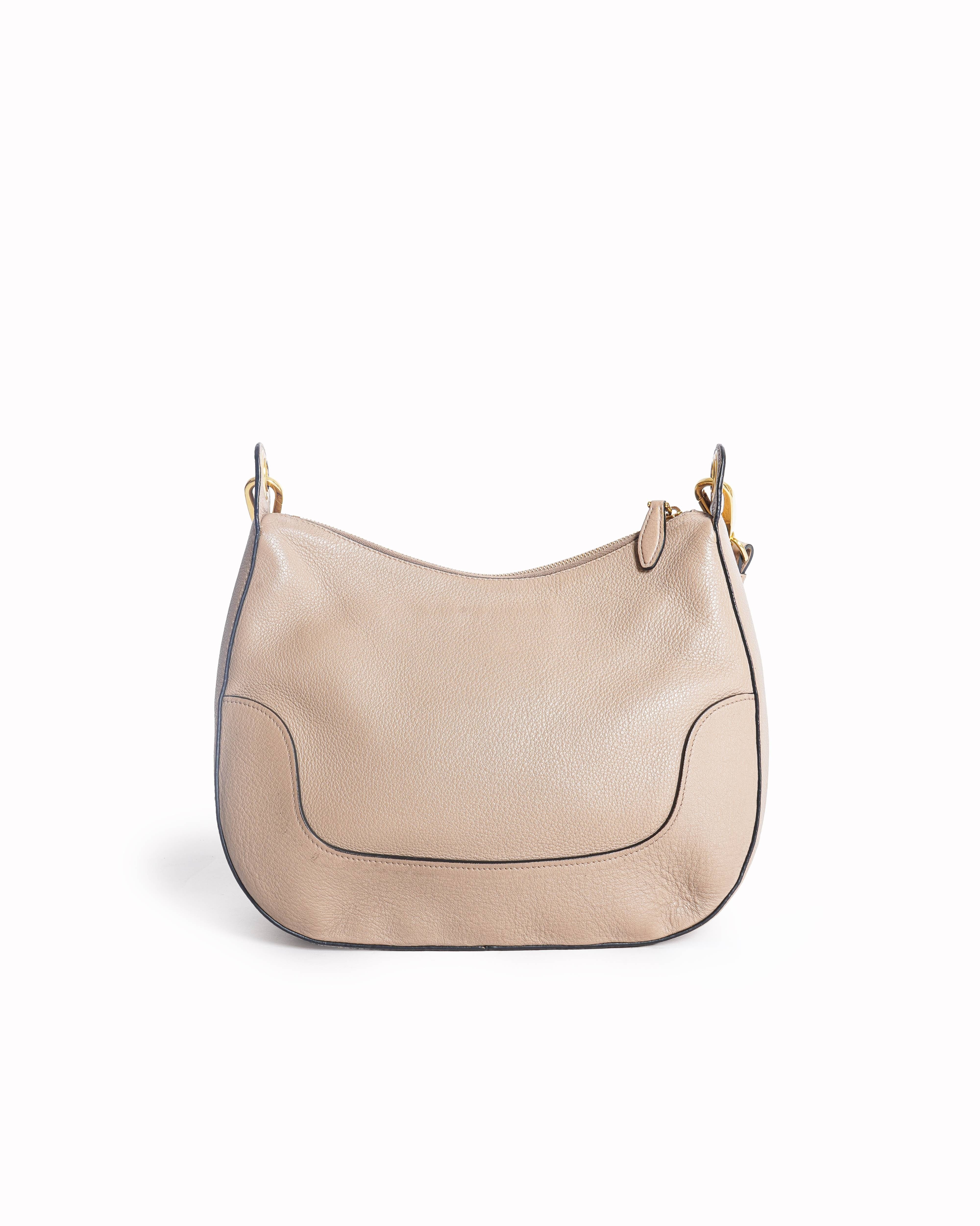 Prada Beige Vitello Phenix leather shoulder bag