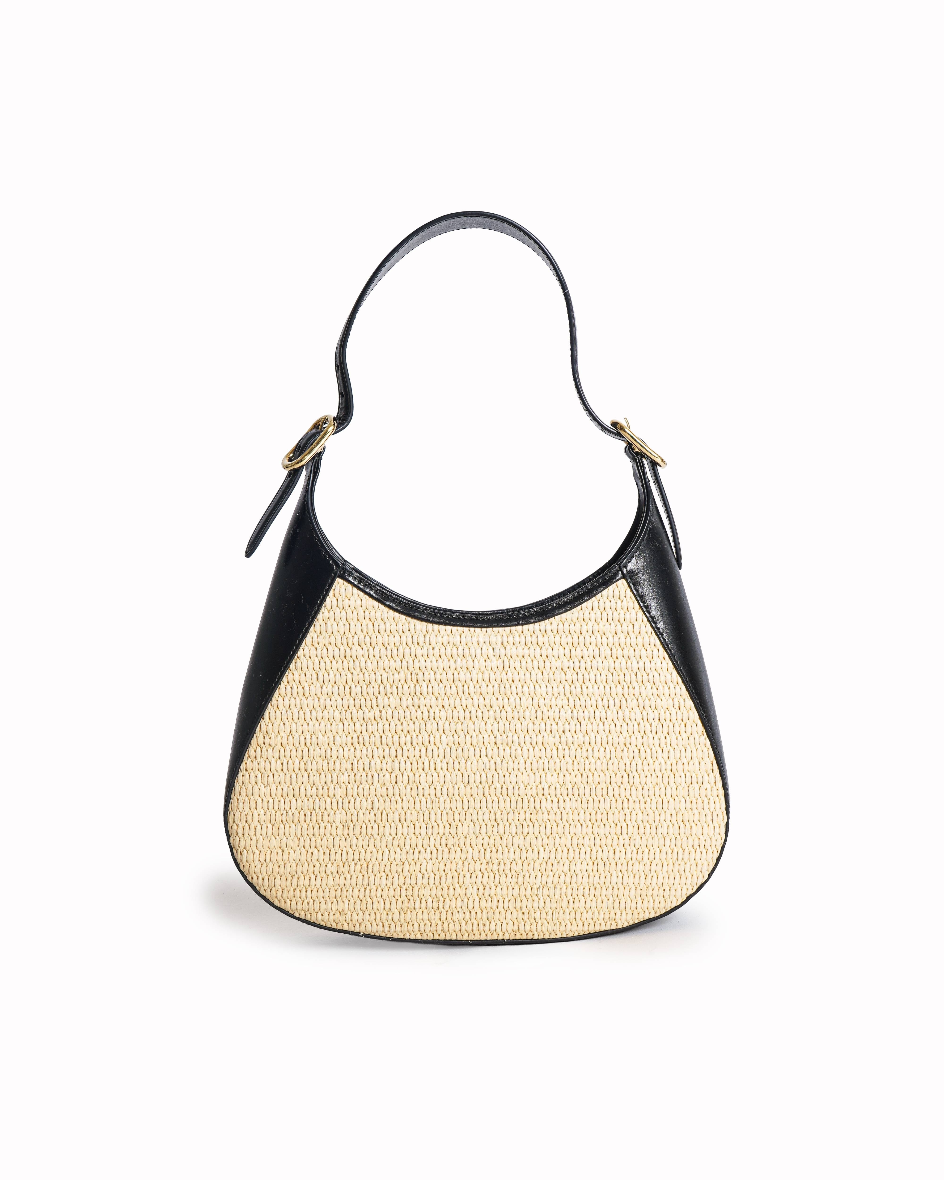 Prada Cleo Raffia and Leather Shoulder Bag