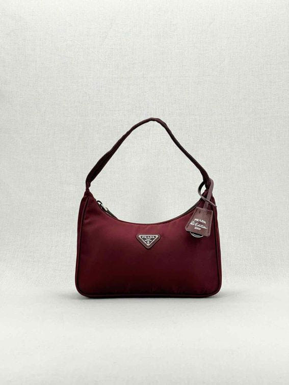 Prada Re - Edition 2000 Burgundy Shoulder Bag