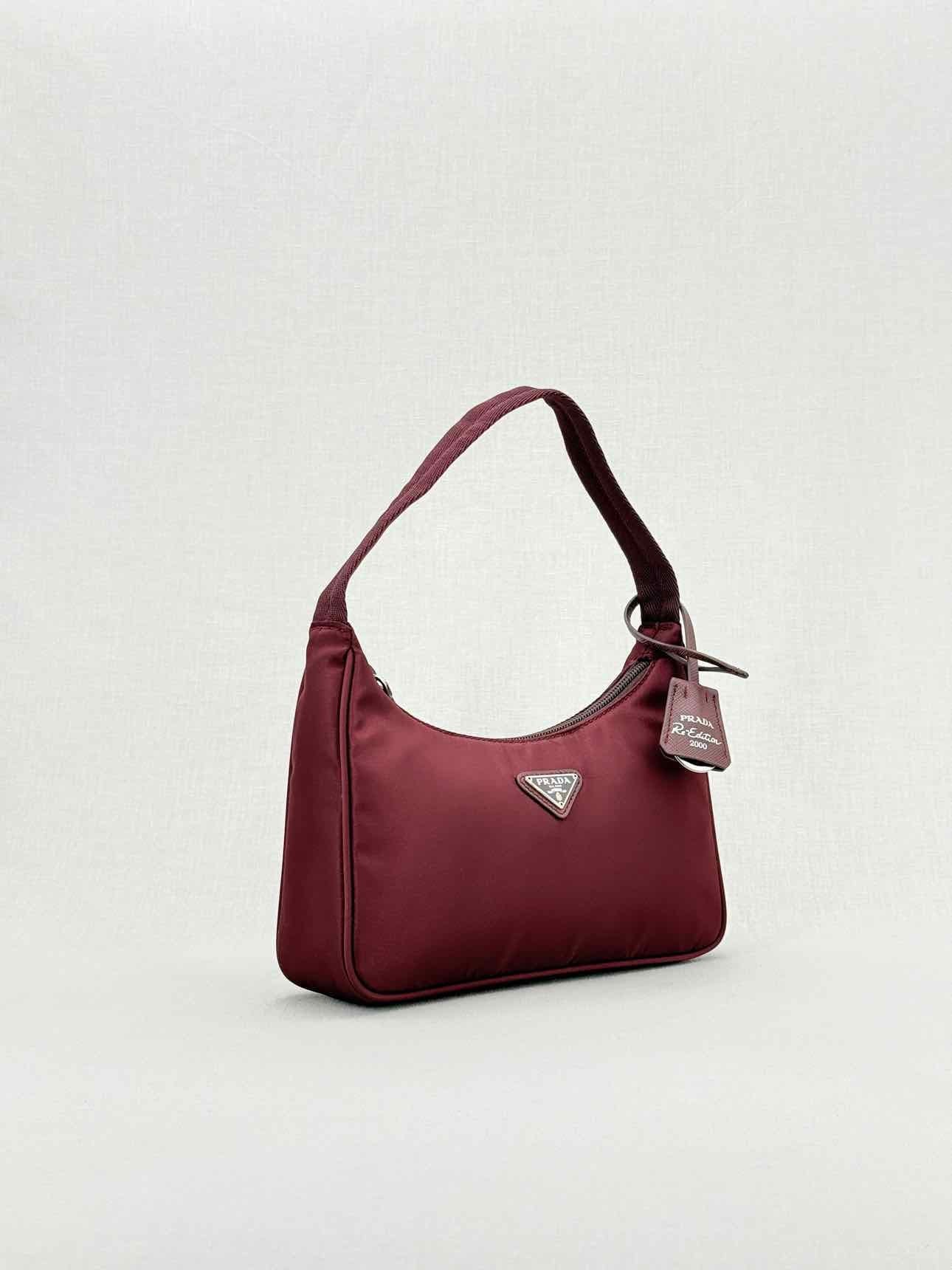 Prada Re - Edition 2000 Burgundy Shoulder Bag