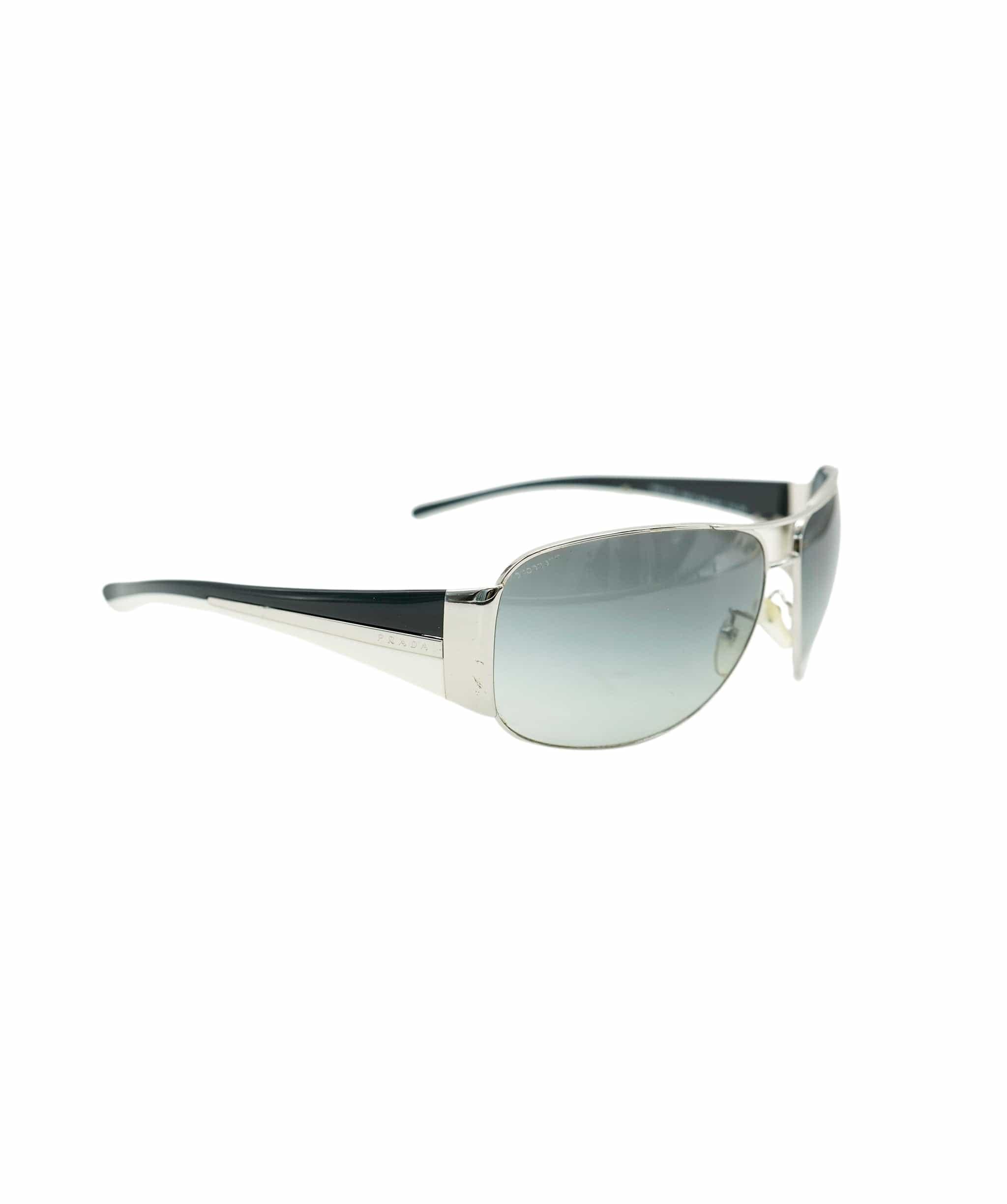 PRADA Sunglasses Black White Auth am6642 DBXS1713