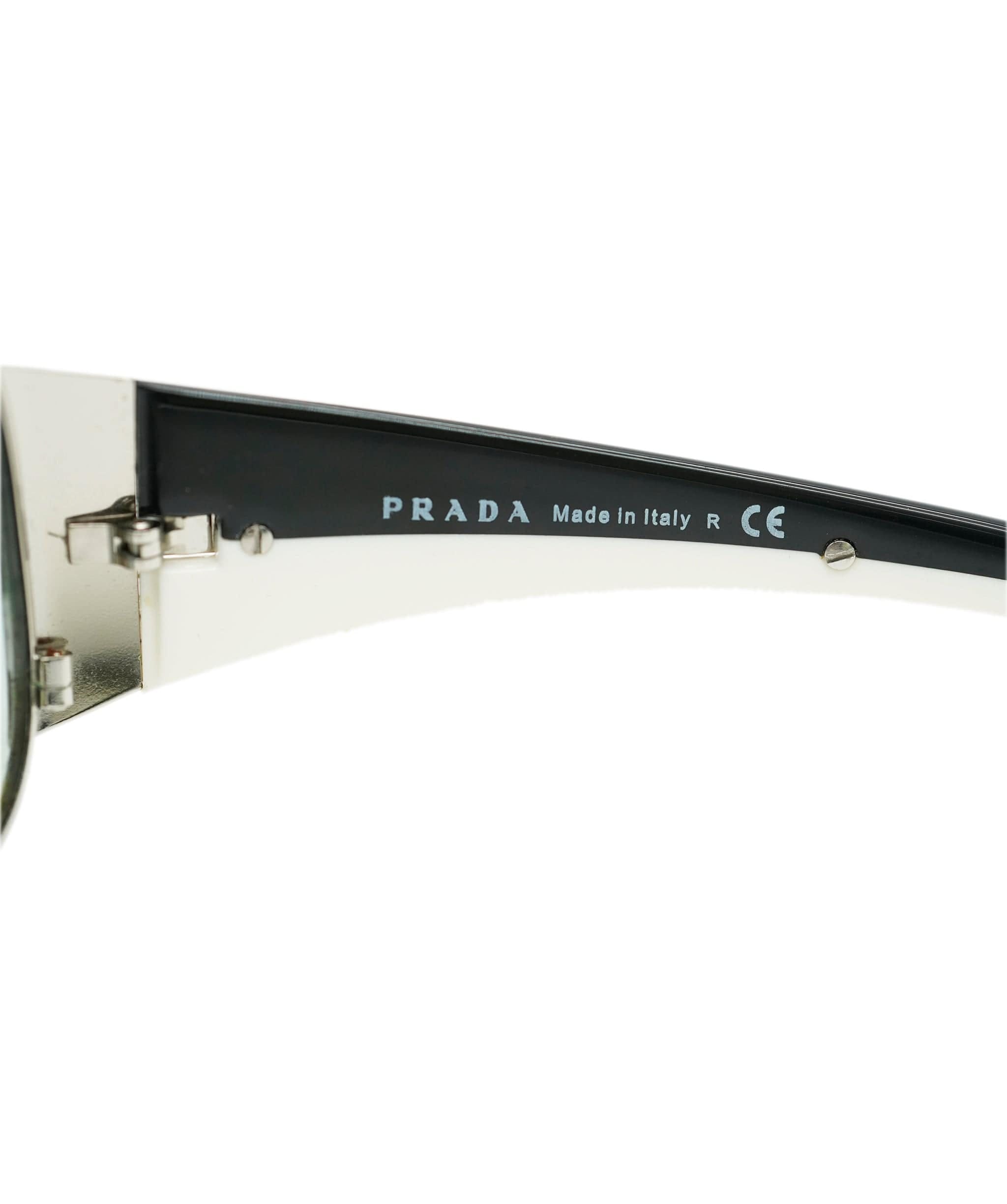 PRADA Sunglasses Black White Auth am6642 DBXS1713