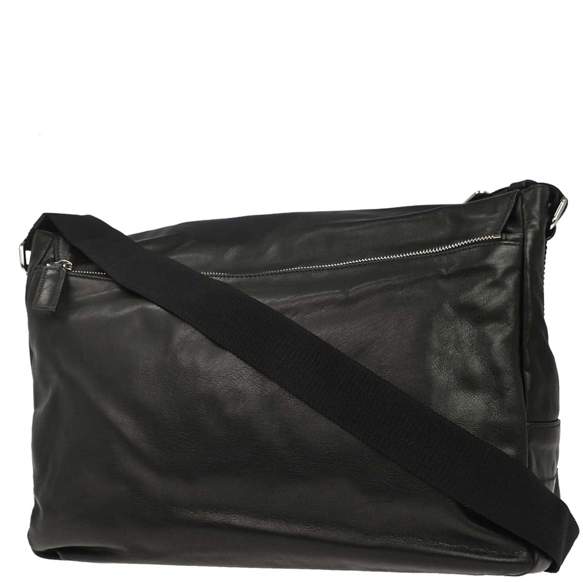 Prada Black Calfskin Messenger Shoulder Bag