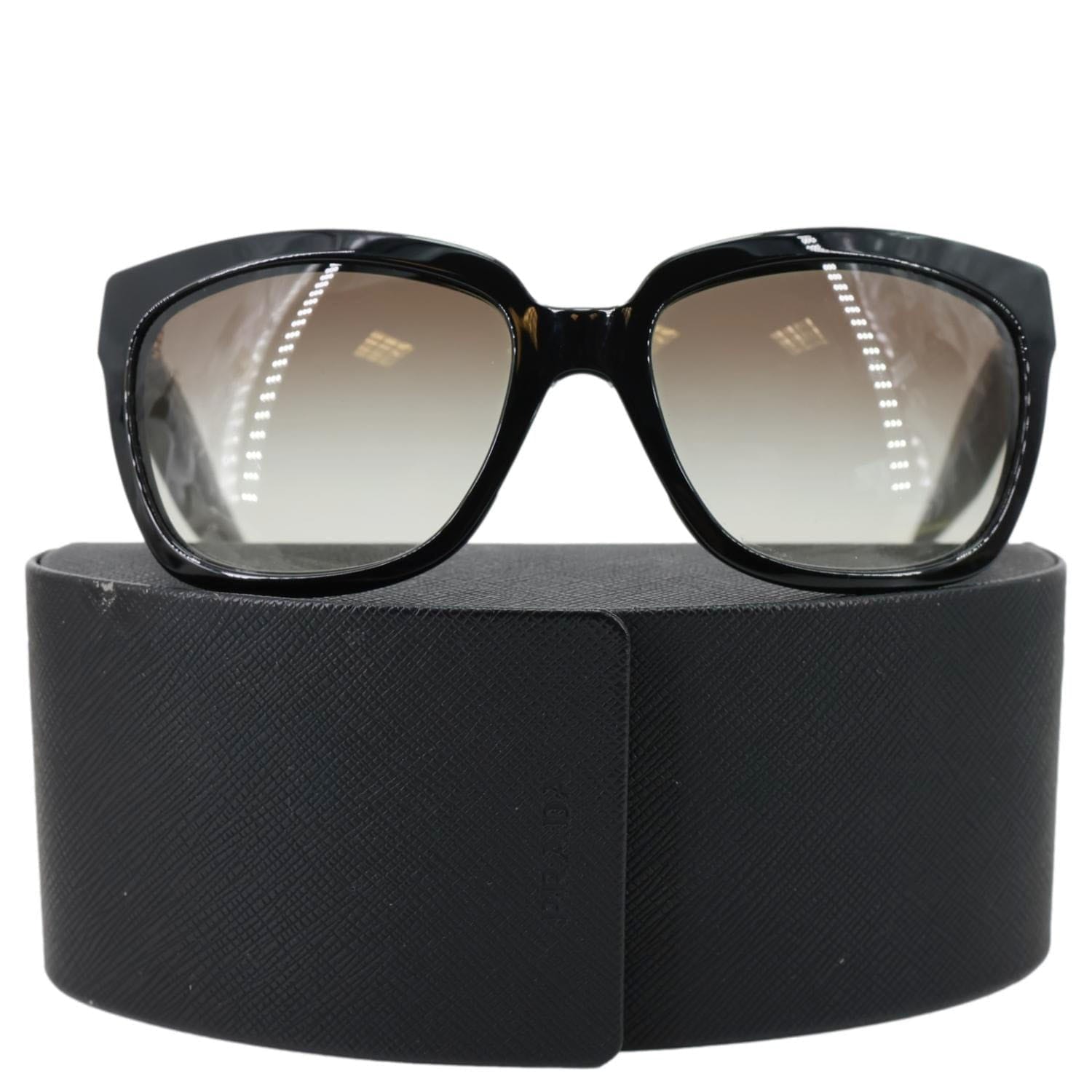 Prada PEADA SPR 07P Acetate square frame Sunglasses Black