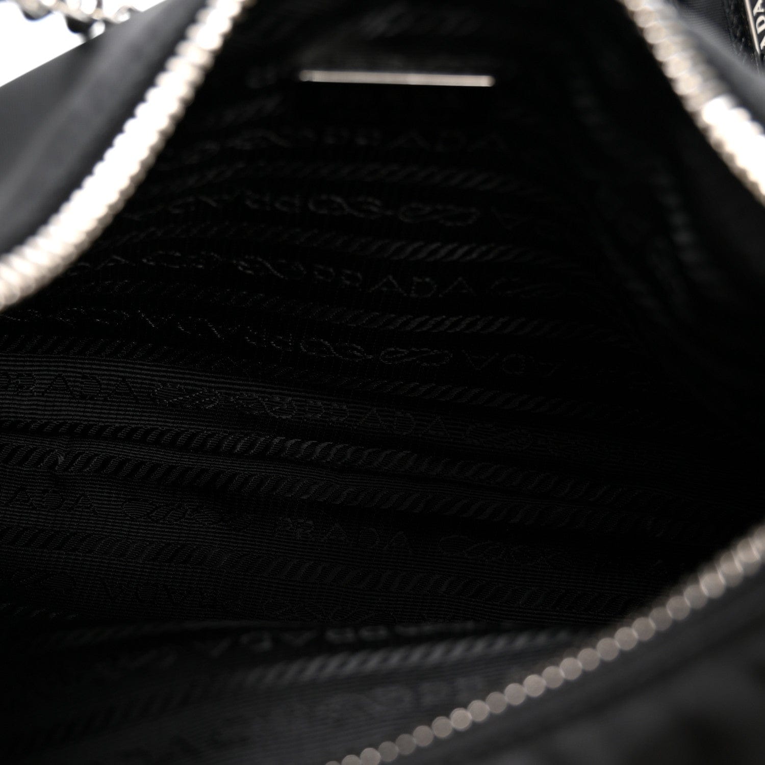 Prada Nylon Sequin Embellished Polka Dot Re - Edition 2005 Shoulder Bag Black