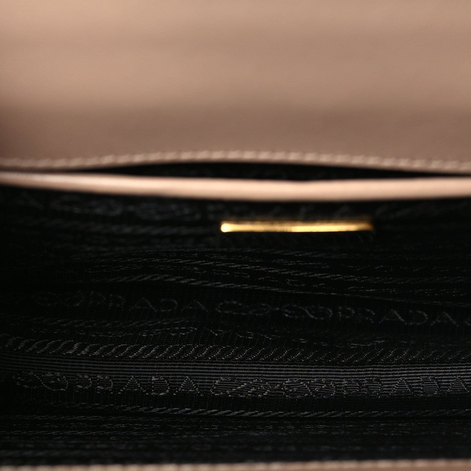 Prada Saffiano Soft Calfskin Metal Triangle Logo Envelope Chain Shoulder Bag Cammeo