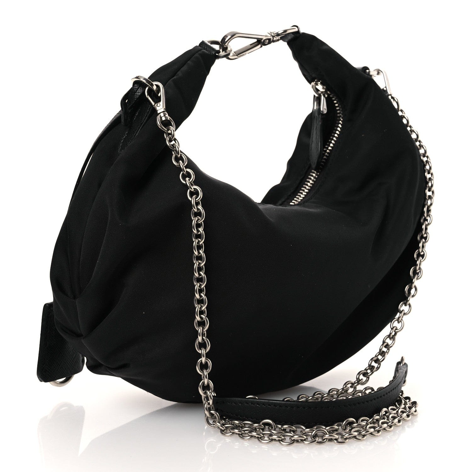 Prada Tessuto Nylon Saffiano Re - Edition 2006 Shoulder Bag Black Black