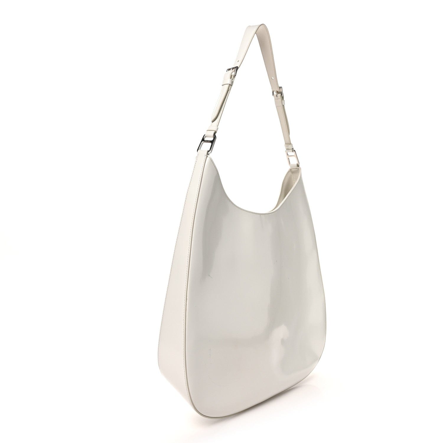 Prada Spazzolato Maxi Cleo Adjustable Strap Shoulder Bag White
