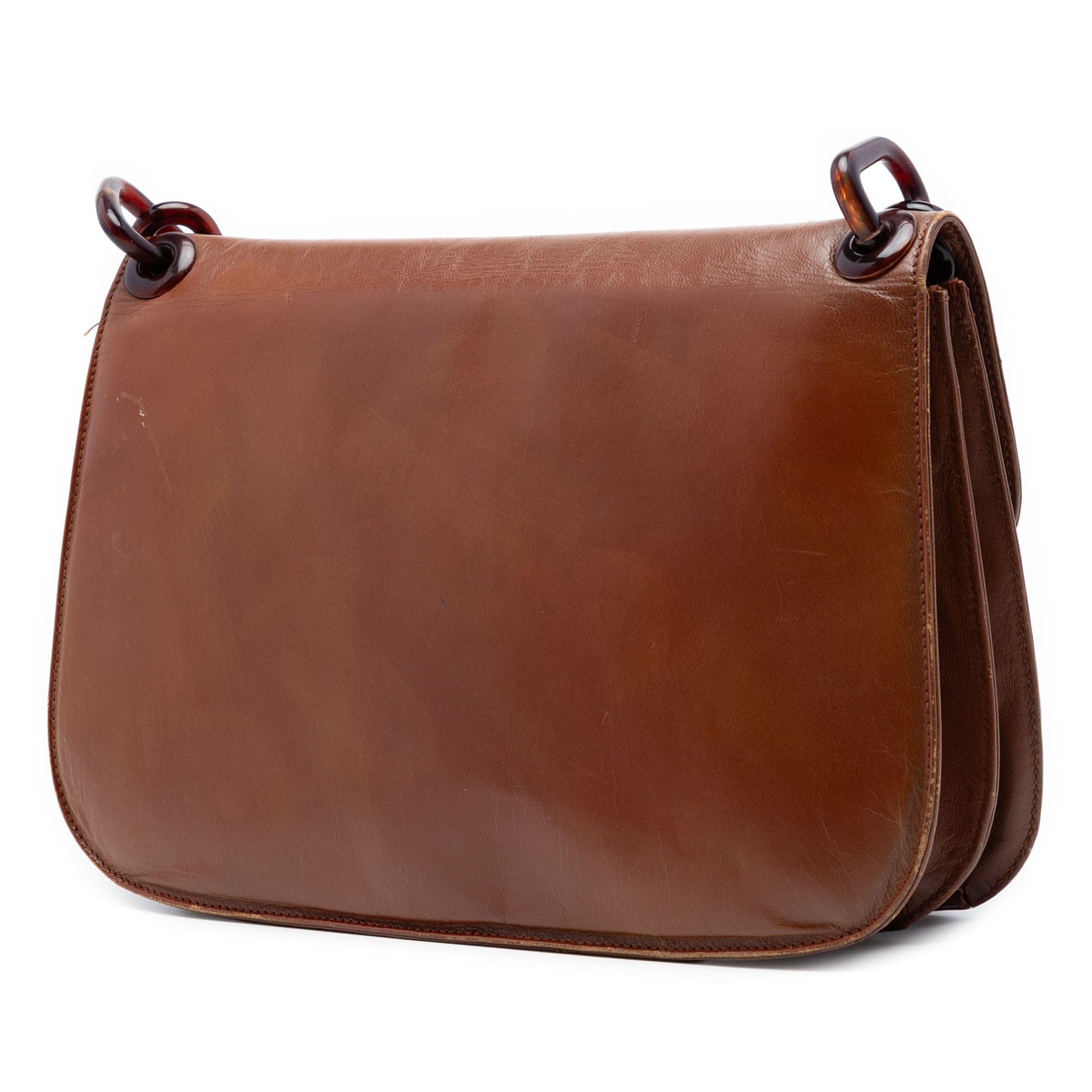 Prada Goatskin Madras Swing Chain Shoulder Bag