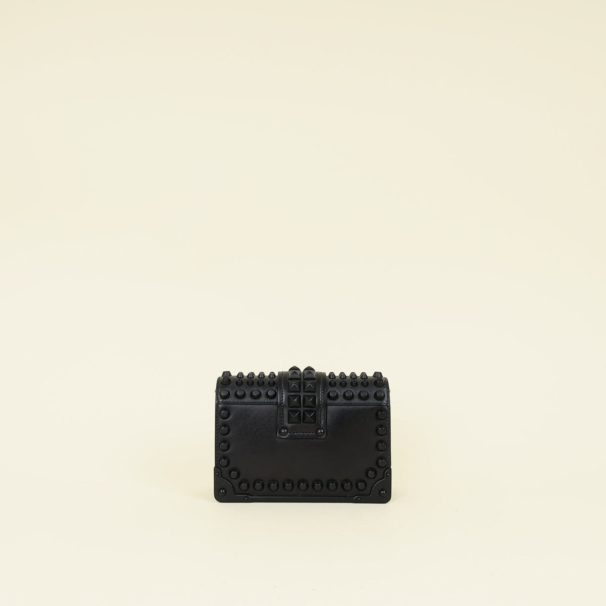 Prada Black Cahier Studded Shoulder Bag