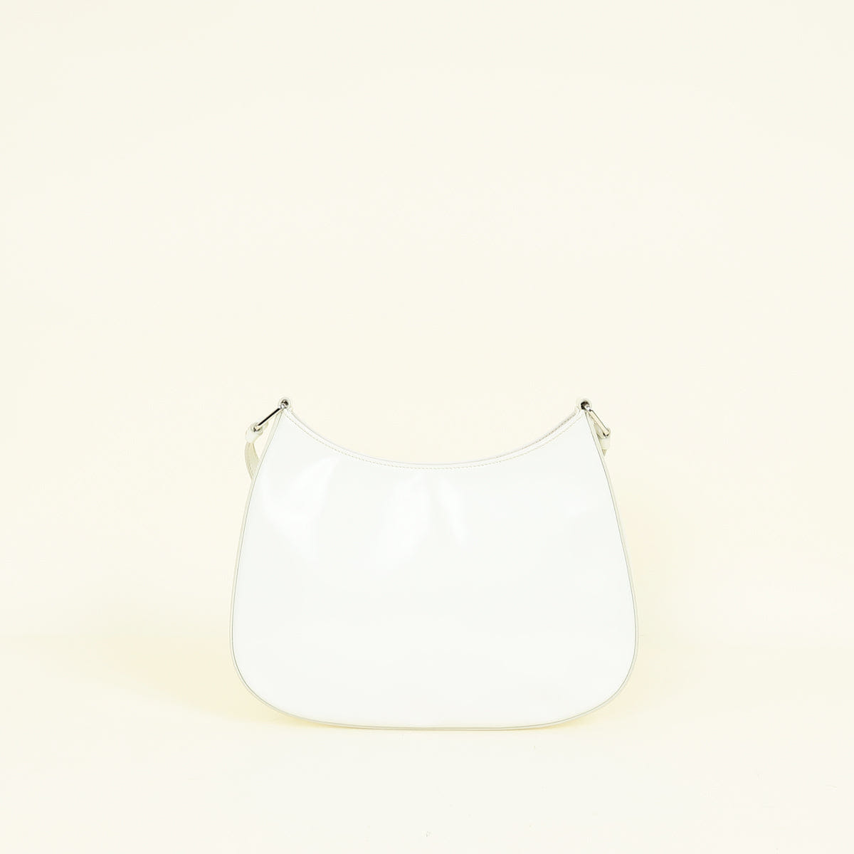 Prada White Cleo Brushed Small Shoulder Bag