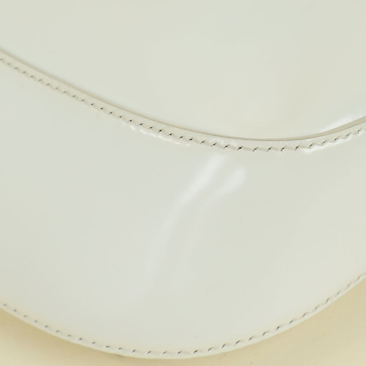 Prada White Cleo Brushed Small Shoulder Bag