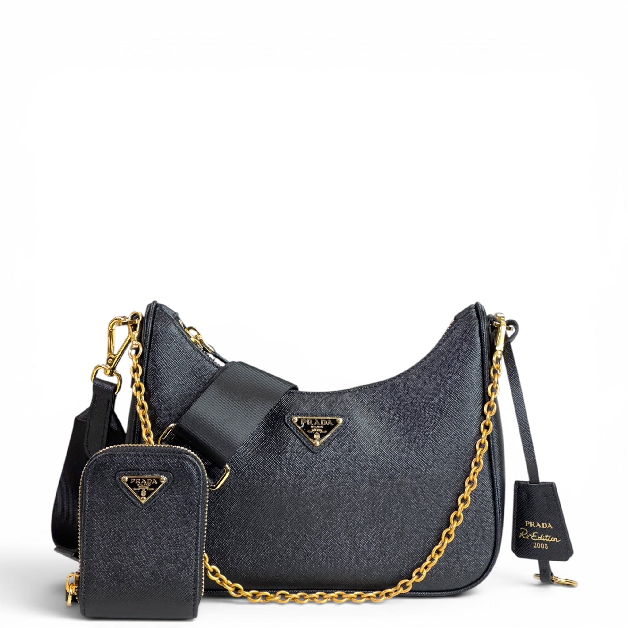 Prada Re - Edition 2005 Black Saffiano Leather Shoulder Bag