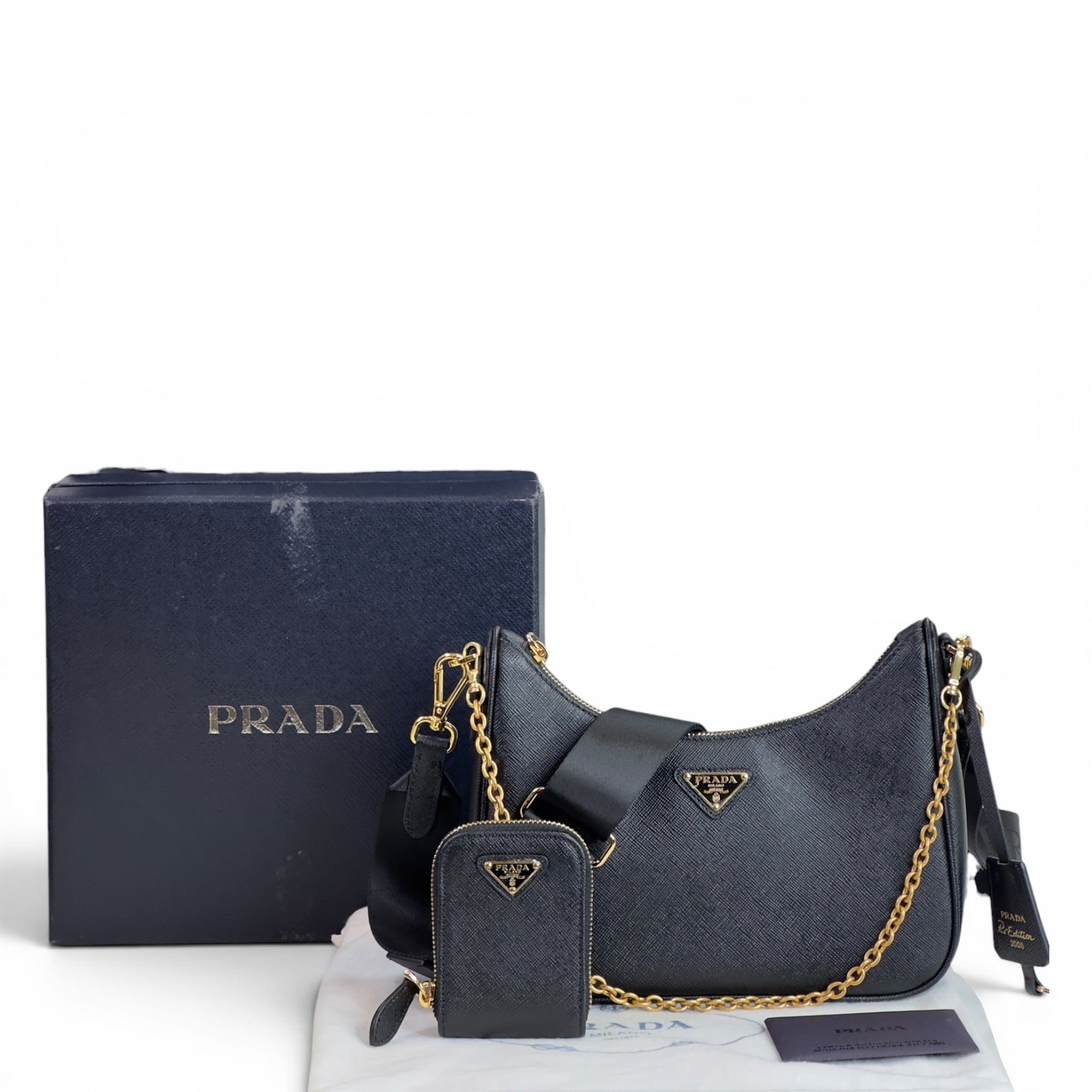 Prada Re - Edition 2005 Black Saffiano Leather Shoulder Bag