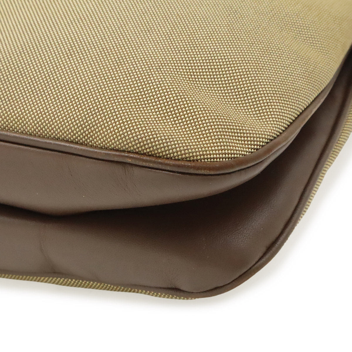 Prada Logo Jacquard Canvas Leather Shoulder Bag