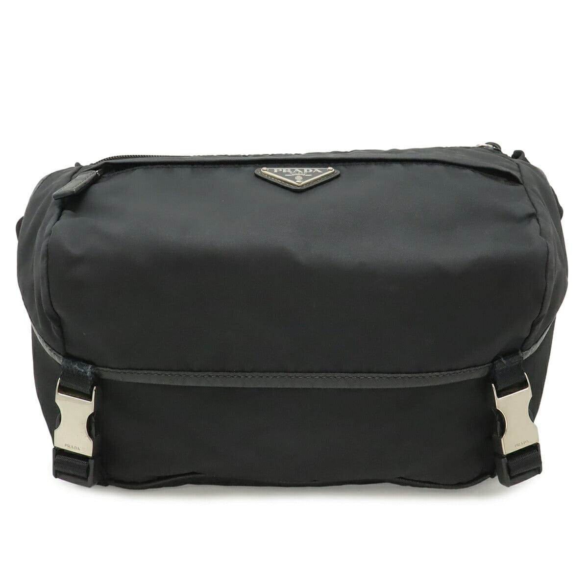 Prada Triangle Logo Nylon Leather Body Bag