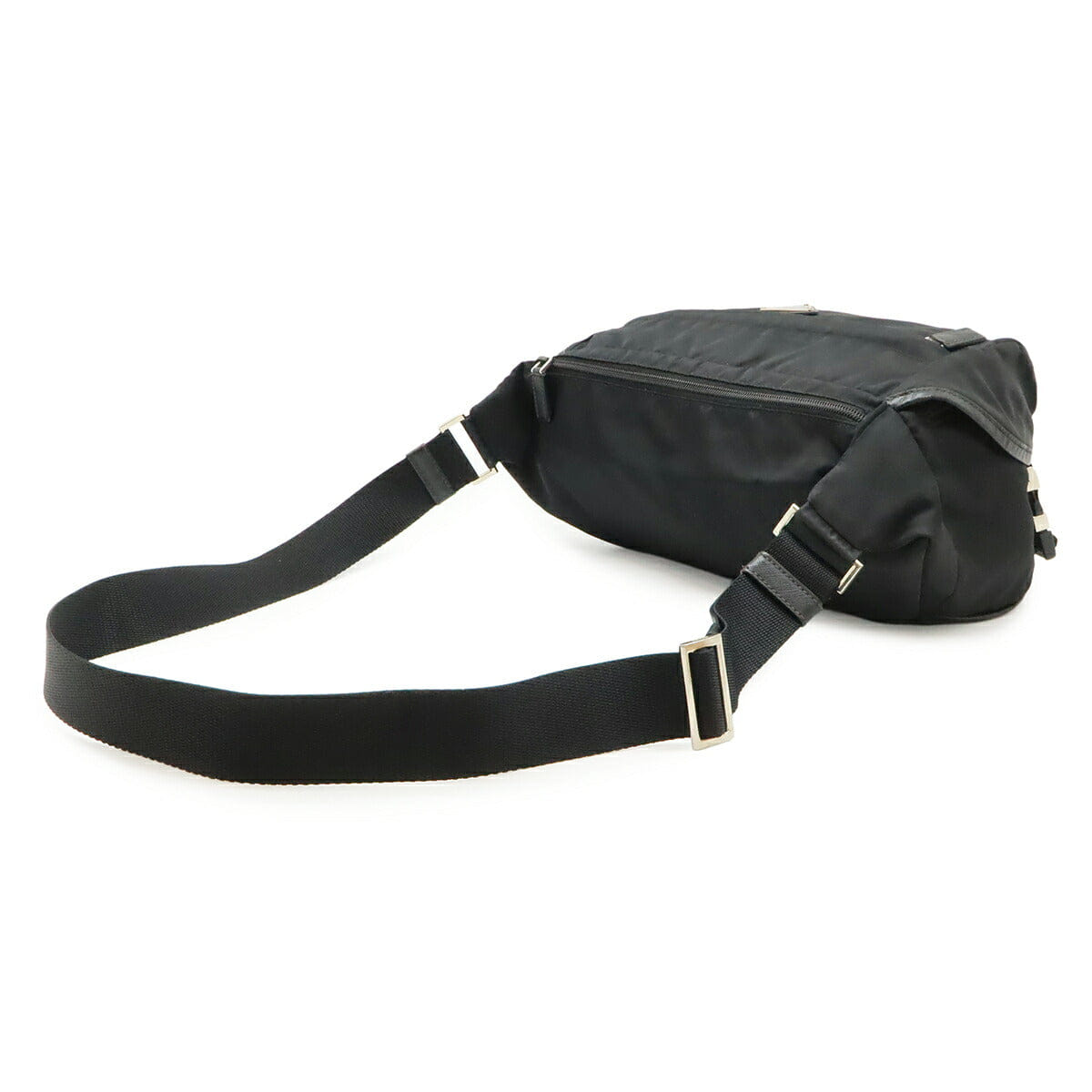 Prada Triangle Logo Nylon Leather Body Bag