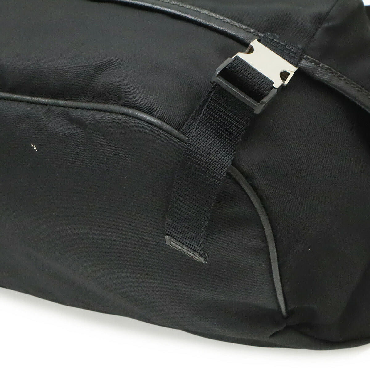 Prada Triangle Logo Nylon Leather Body Bag