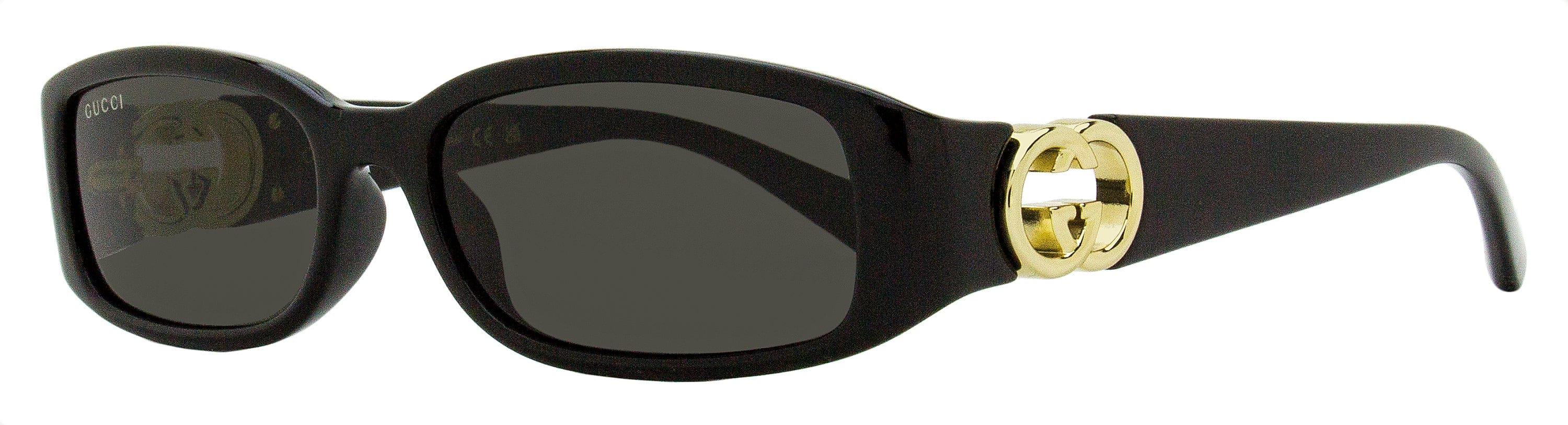 Gucci Narrow Rectangular Sunglasses GG1661S 001 Black 54 mm