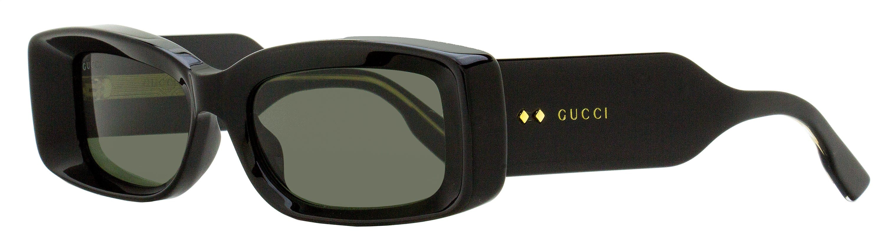 Gucci Faceted Rectangular Sunglasses GG1528S 001 Black 53 mm
